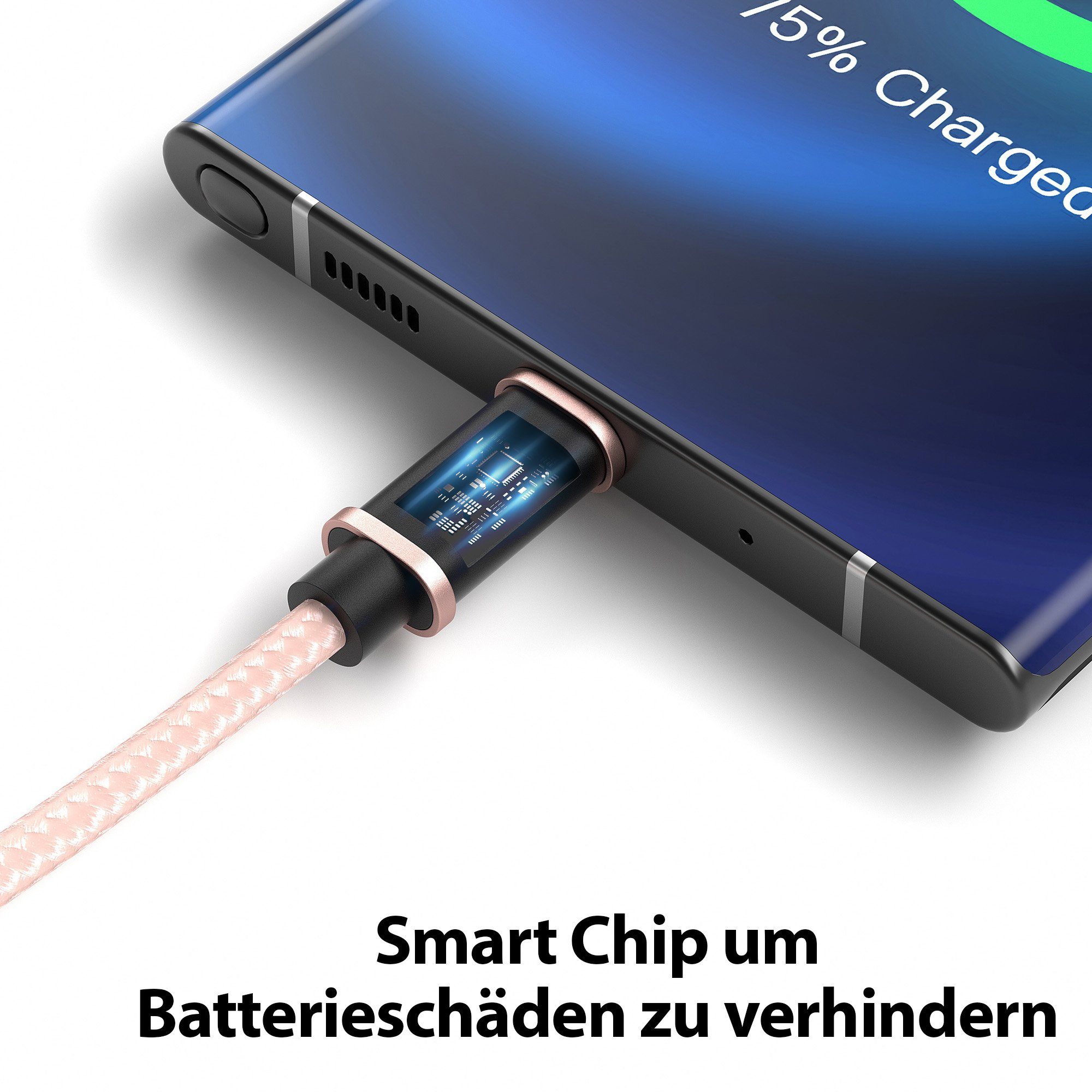 JAMEGA USB-C Datenkabel Ladekabel für Samsung Apple iPhone Huawei Xiaomi uvm. USB-Kabel, USB Typ A, USB Typ C, (100 cm) – Bild 5 von 5