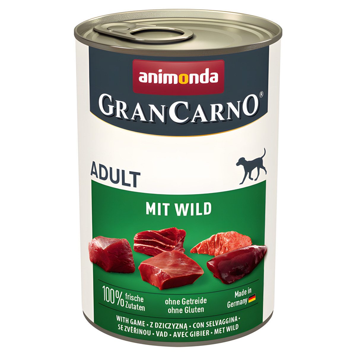 Animonda GranCarno Adult mit Wild 400 g - 6 Stück, Nassfutter für: Hund