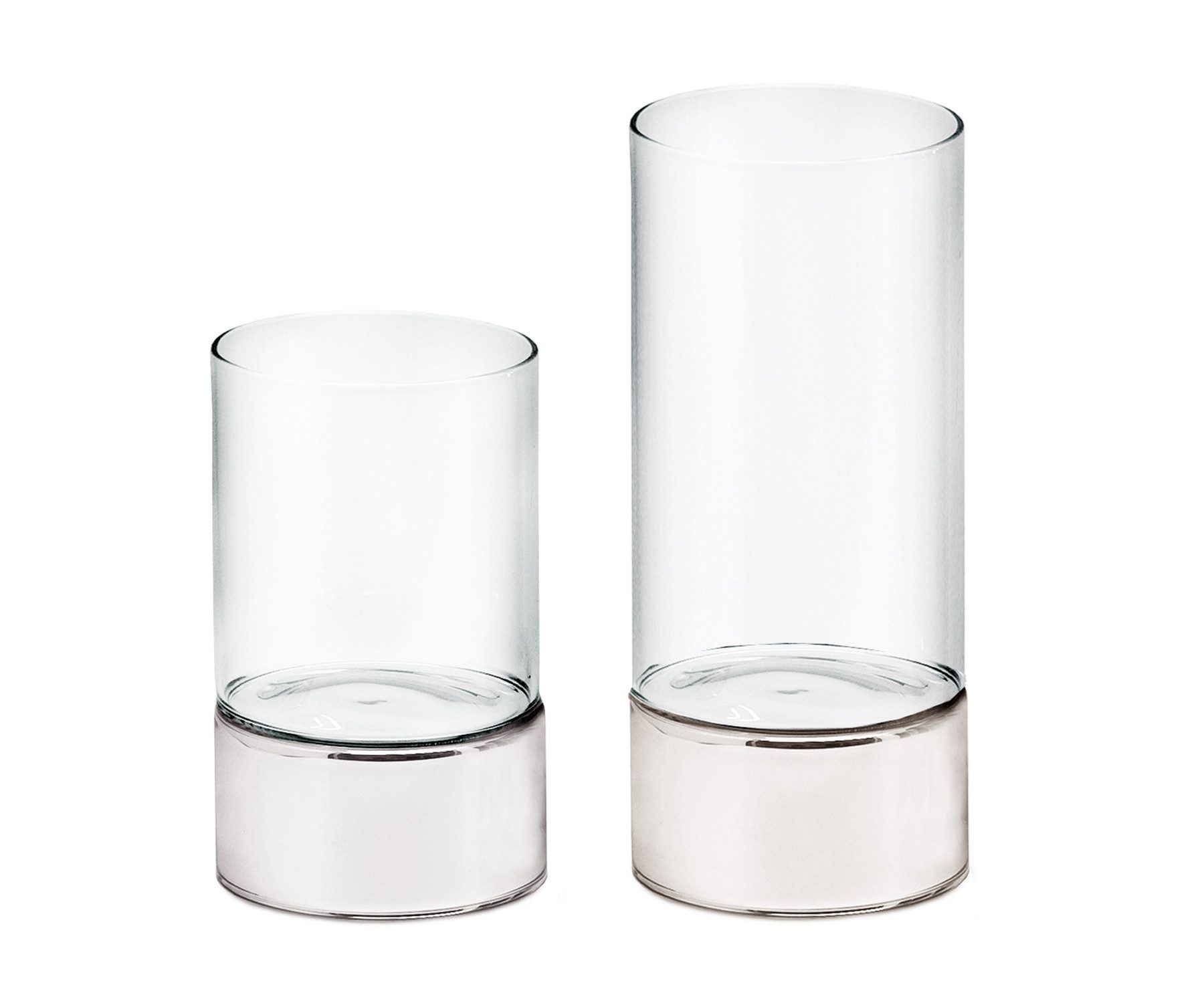 EDZARD Windlicht Granada, 2er-Set, Silber-Optik, H 15/20 cm günstig online kaufen