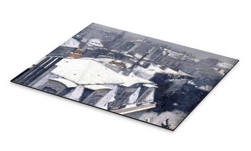 Posterlounge Alu-Dibond-Druck Gustave Caillebotte, Verschneite Dächer, Wohnzimmer Malerei