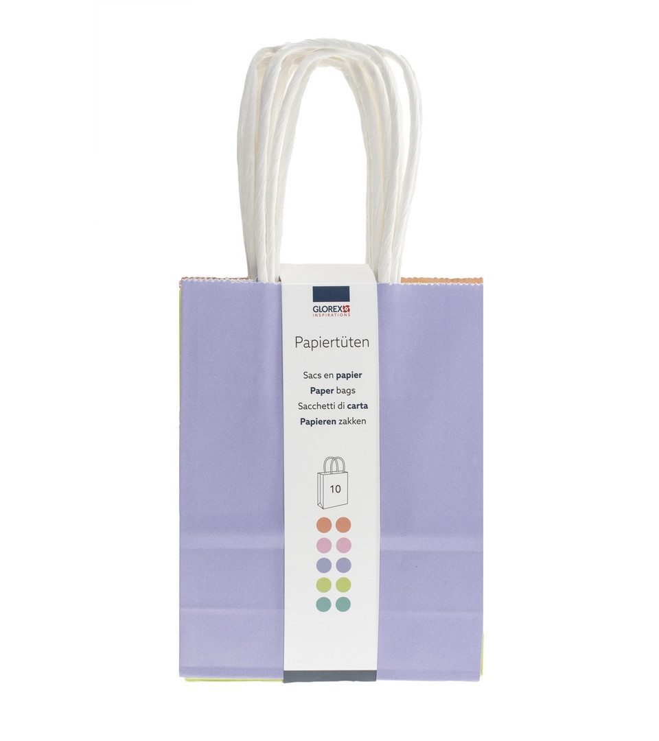 Glorex Geschenkpapier Glorex Papiertragetasche mit Kordelgriff pastell