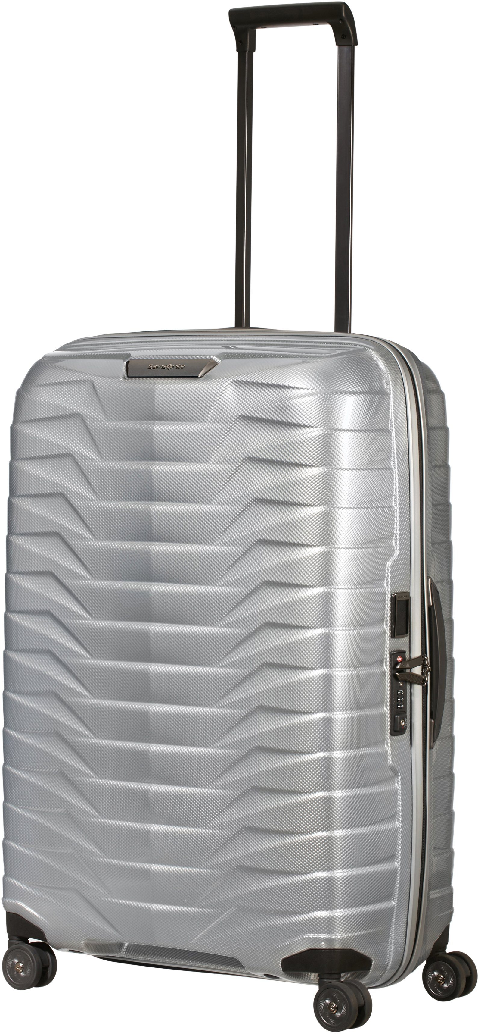 Samsonite Hartschalen-Trolley Proxis, 75 cm, 4 Rollen, Made in Europe Silver