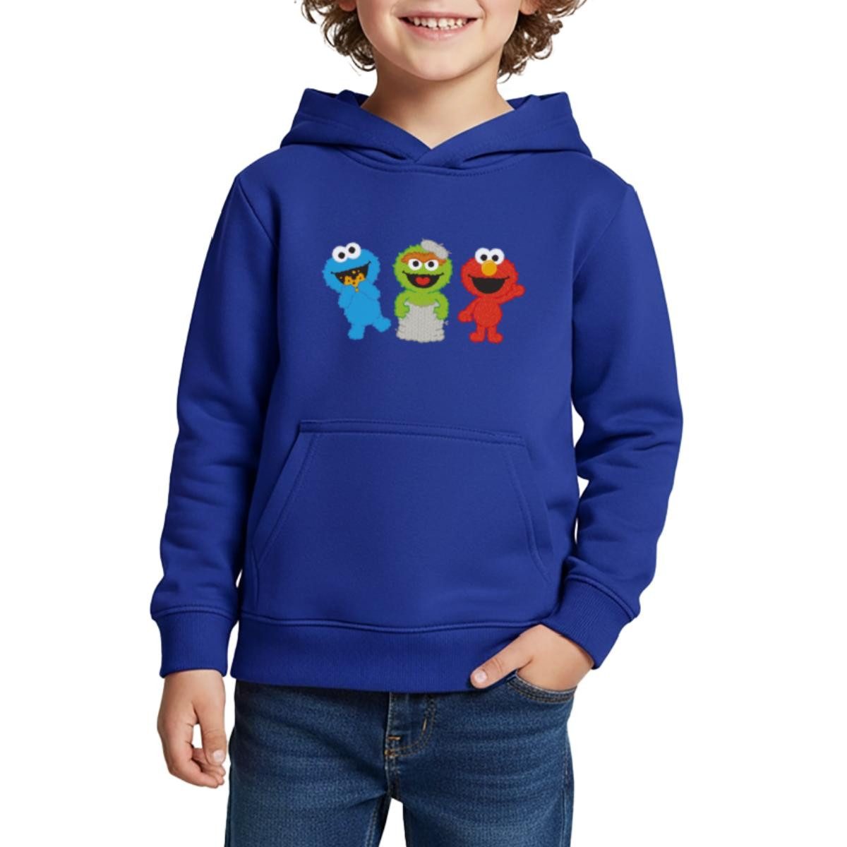 Hoodie Sesamstraße Baby Krümelmonster, Oscar & Elmo Kinder Premium Hoodie