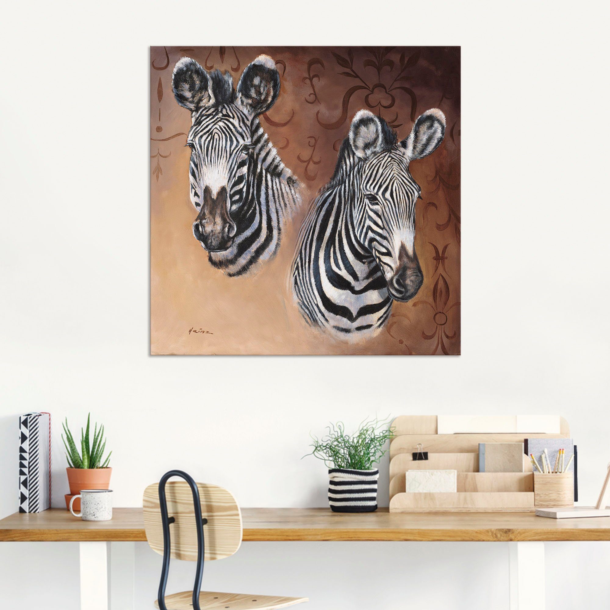 Artland Wandbild Zebra, Wildtiere in Alubild, oder (1 versch. St), als Größen Wandaufkleber Poster Leinwandbild