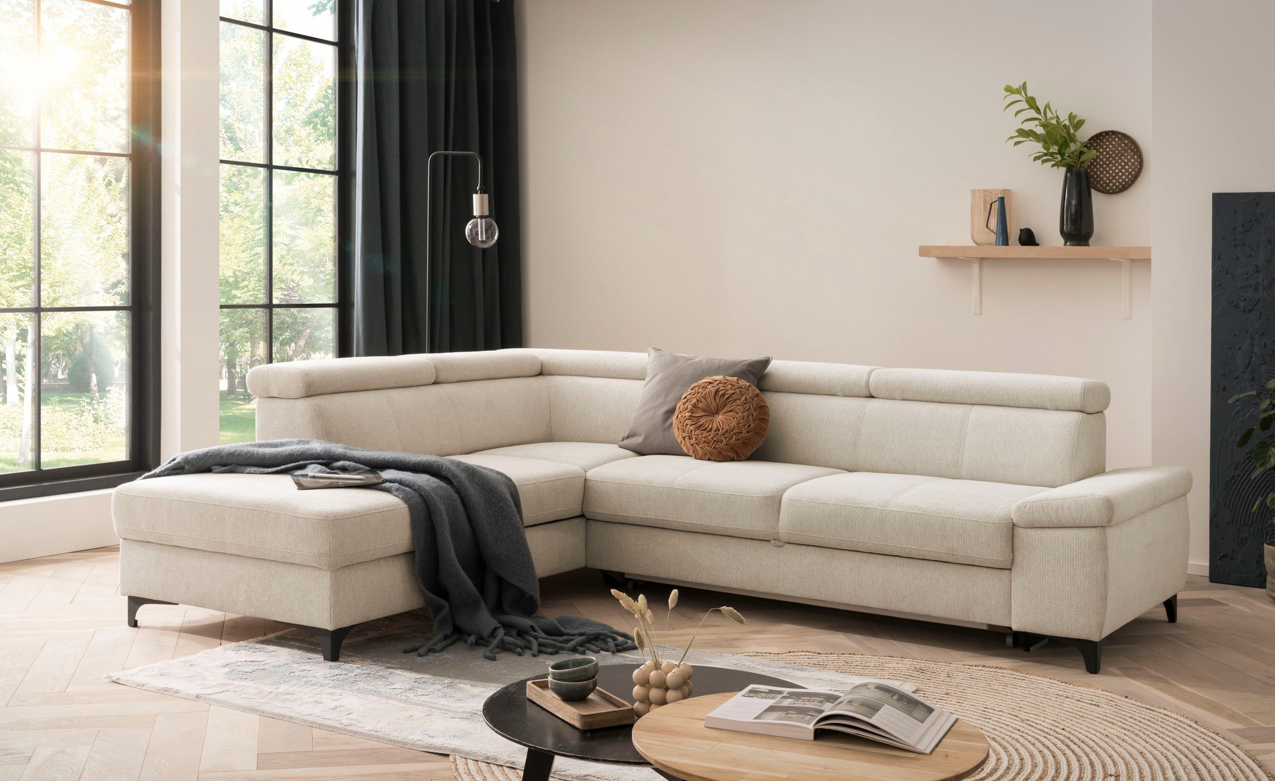 XDREAM Ecksofa Samos, mit Schlaffunktion, Bettkasten günstig online kaufen