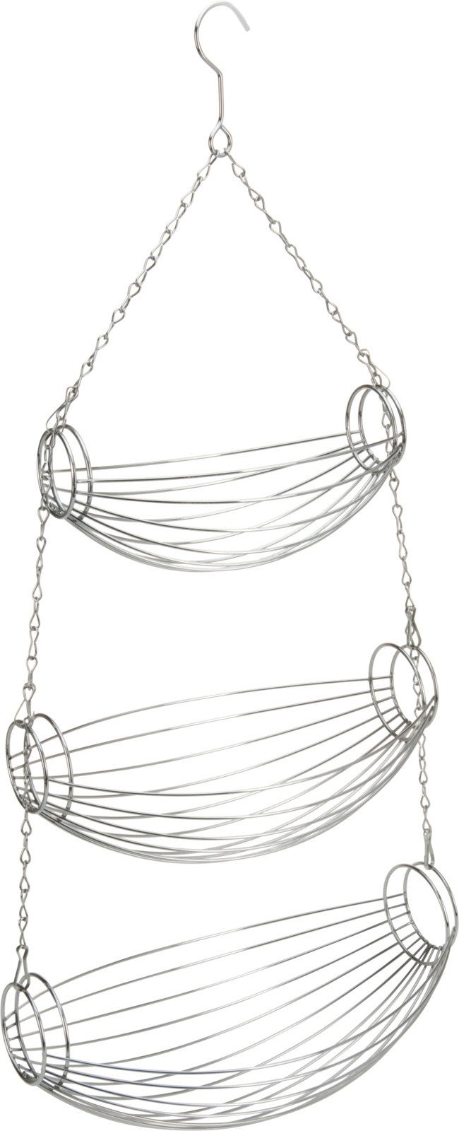 Koopman Hängekorb Küchenregal Gemüsekorb 70 cm hoch Edelstahl 3 Etagen Obst günstig online kaufen