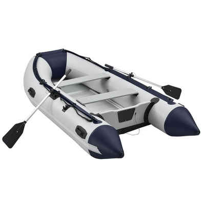 ArtSport Schlauchboot »Schlauchboot Paddelboot grau mit Aluboden - 3,20m 3,80m«, Schlauchboot für 4 Personen, Inklusive Luftpumpe, 2 Paddel, Extra Tragetasche & -Griffe, Außenbordmotor geeignet