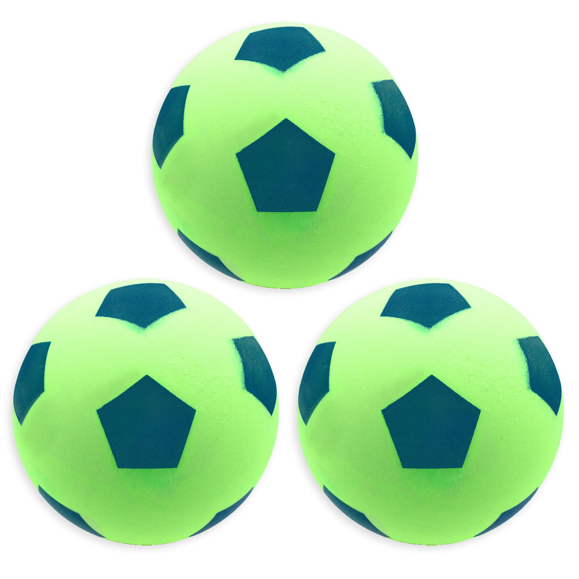 Softball 3x Kyto Softball neon grün 20cm - Schaumstoff Ball - Fußball Indoor