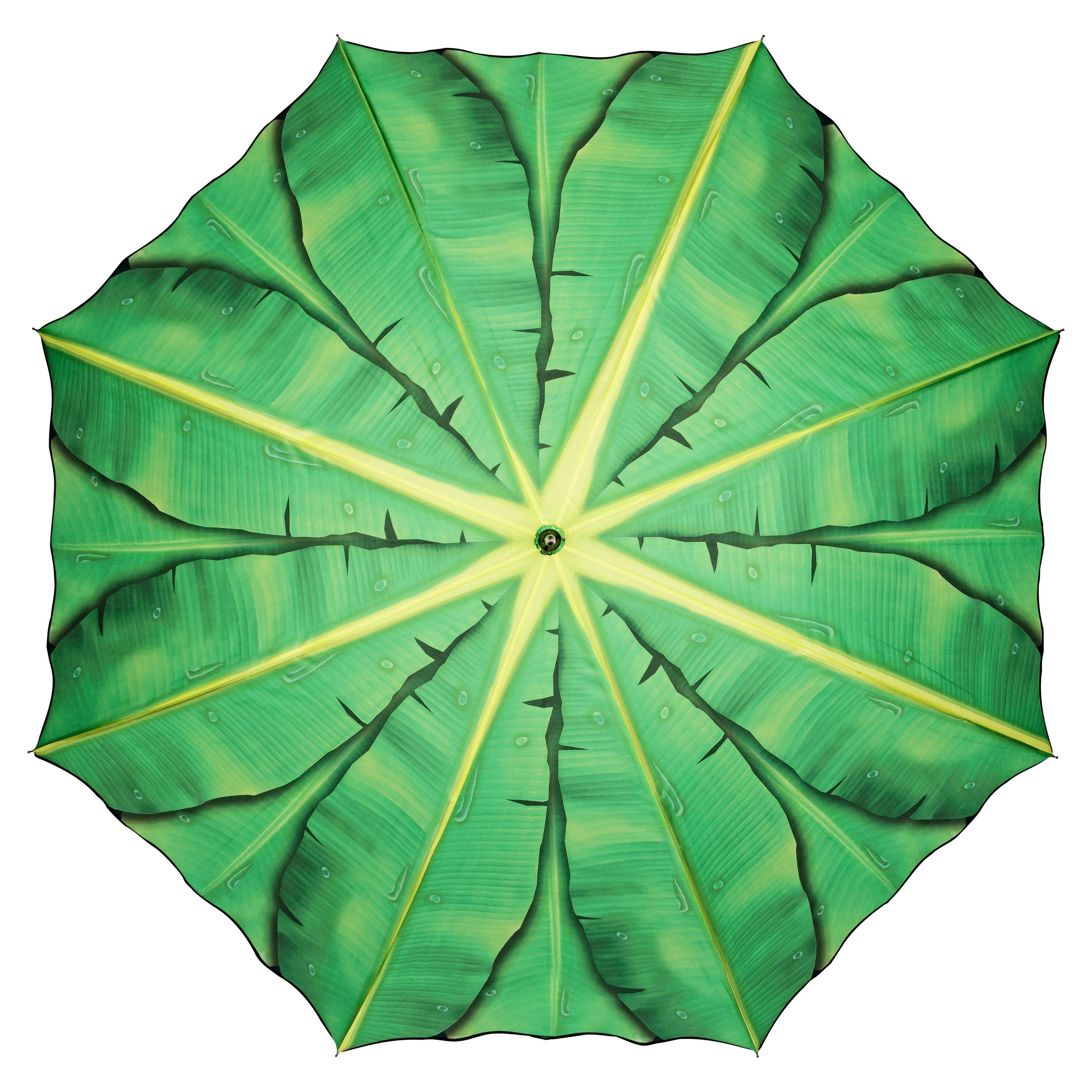 Regenschutz / Langregenschirm Bananenblatt Motivschirm % Dschungel 100 Auf-Automatik 95 von Stabil, Lilienfeld UV-Schutz %