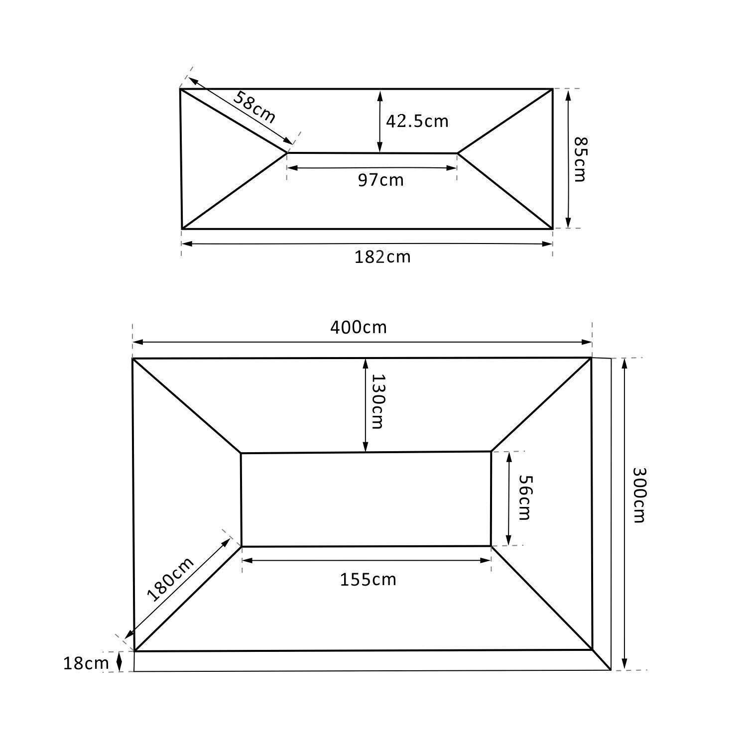 habeig Pavillon-Ersatzdach Wasserdicht Ersatzdach 3x4m Dach 340g Kaminabzug Pavillondach PVC, 100% Wasserdicht – Bild 4 von 5