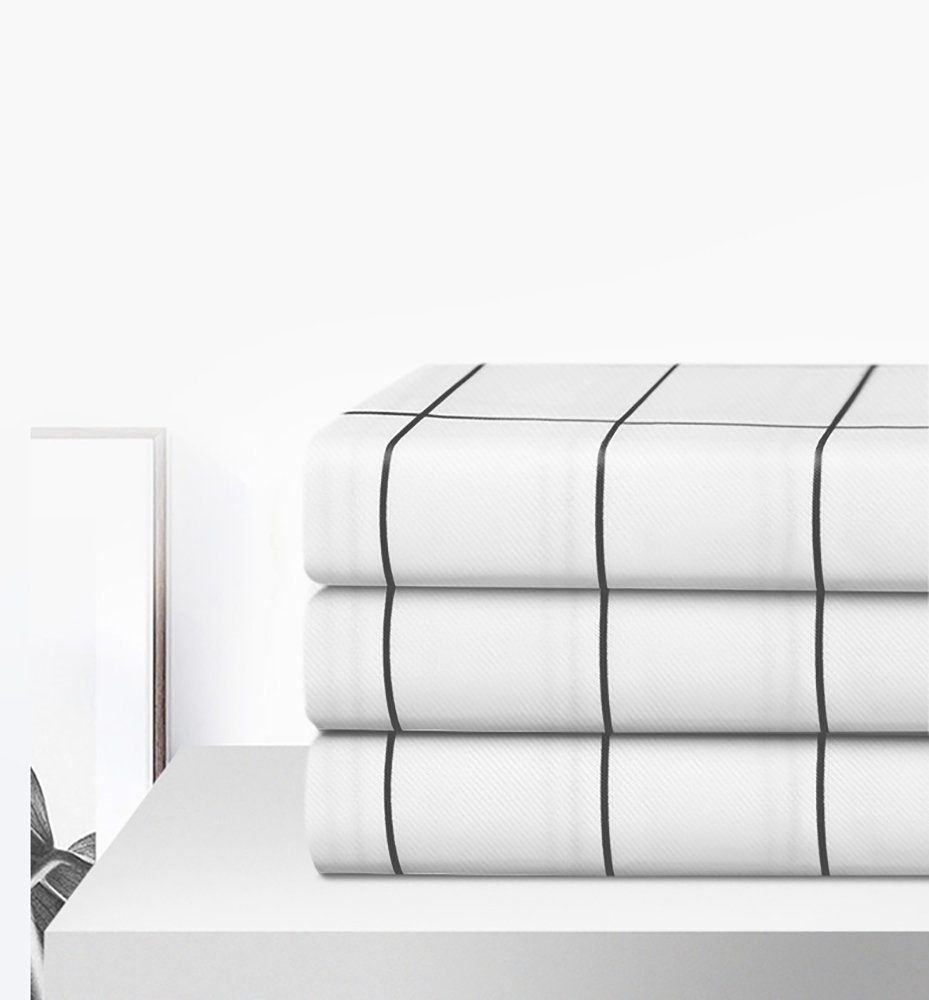 Fanci Home Duschvorhang Kariert Polyester Anti-Schimmel Textil wasserdicht (Schimmelresistent Wasserabweisend), Anti-Bakteriell Waschbar inklusive Ringe Duschvorhanghaken