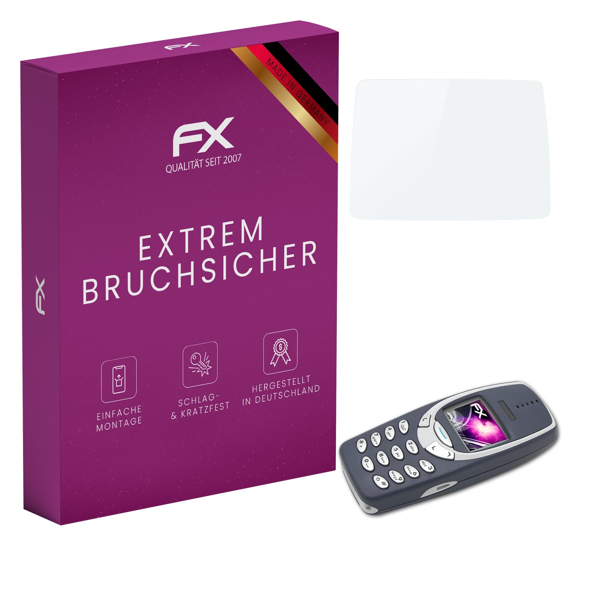 atFoliX Schutzfolie Panzerglasfolie für Nokia 3310, Ultradünn und superhart