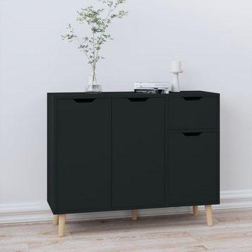 tinkaro Sideboard HEDDA Holz Beistellschrank Schwarz