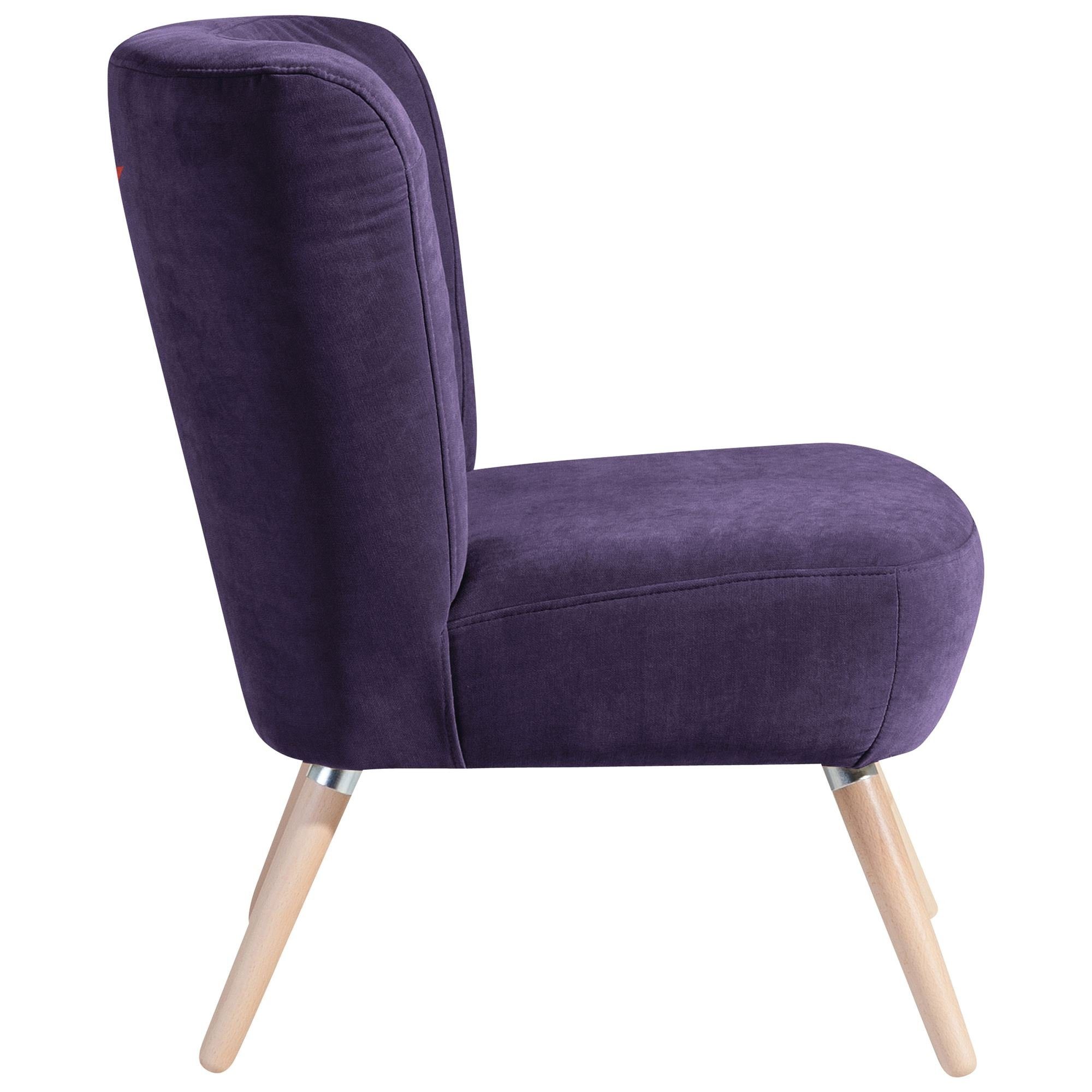 Versand, / Bezug Sessel Kessel 22389 Kassi (Sparpreis violett hochwertig Kostenlosem verarbeitet,bequemer inkl. aufm Sitz natur 1-St), Sessel Buche 58 Veloursstoff