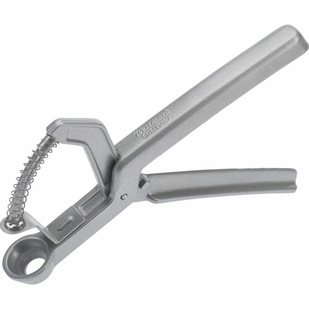 WESTMARK Entkerner für Oliven, praktisches Handgerät mit Feder, Olivus, Länge: 16,7 cm, Aluminium