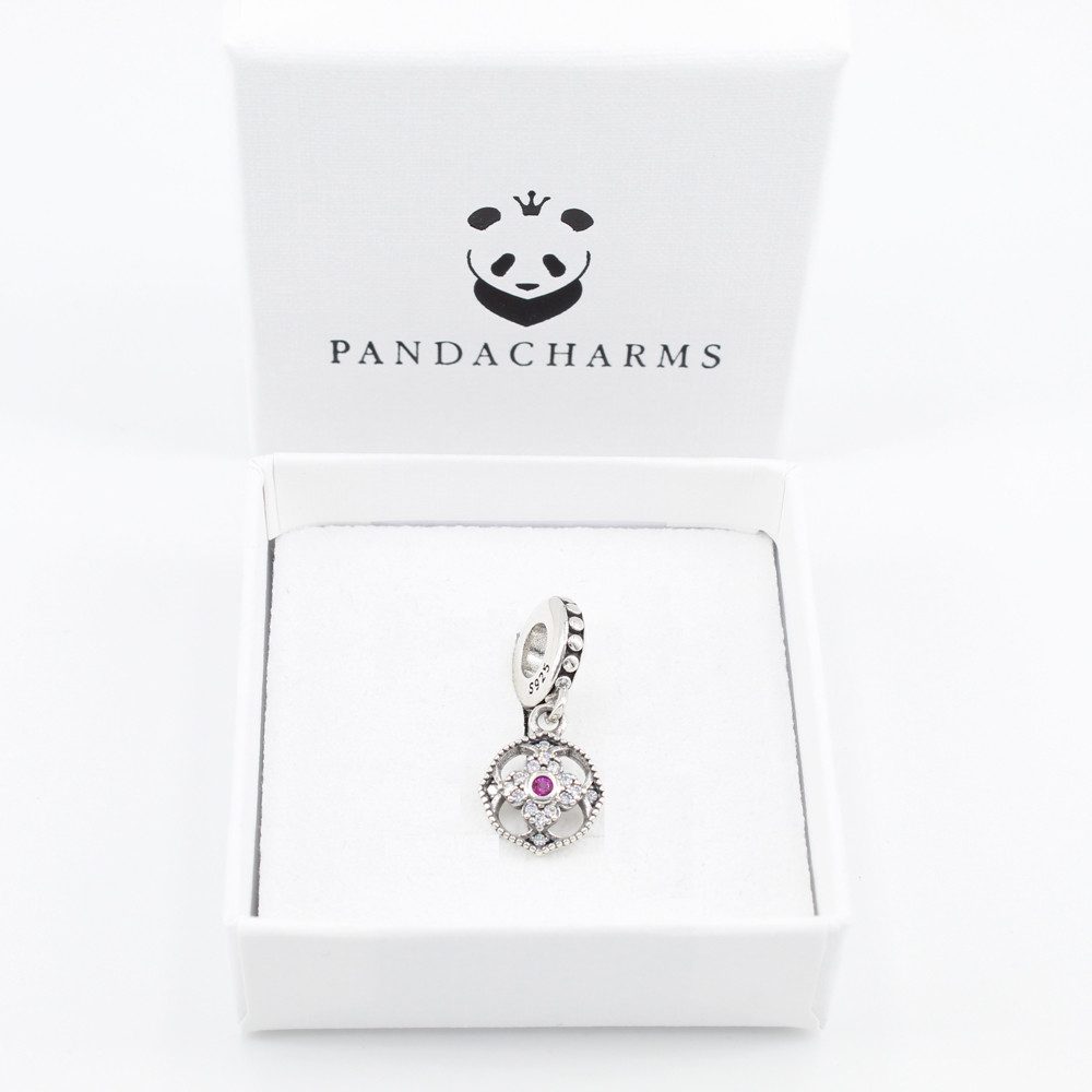 PANDACHARMS Bead Rotes Blumenornament Anhänger für Charm Armband, 925 Silbe günstig online kaufen