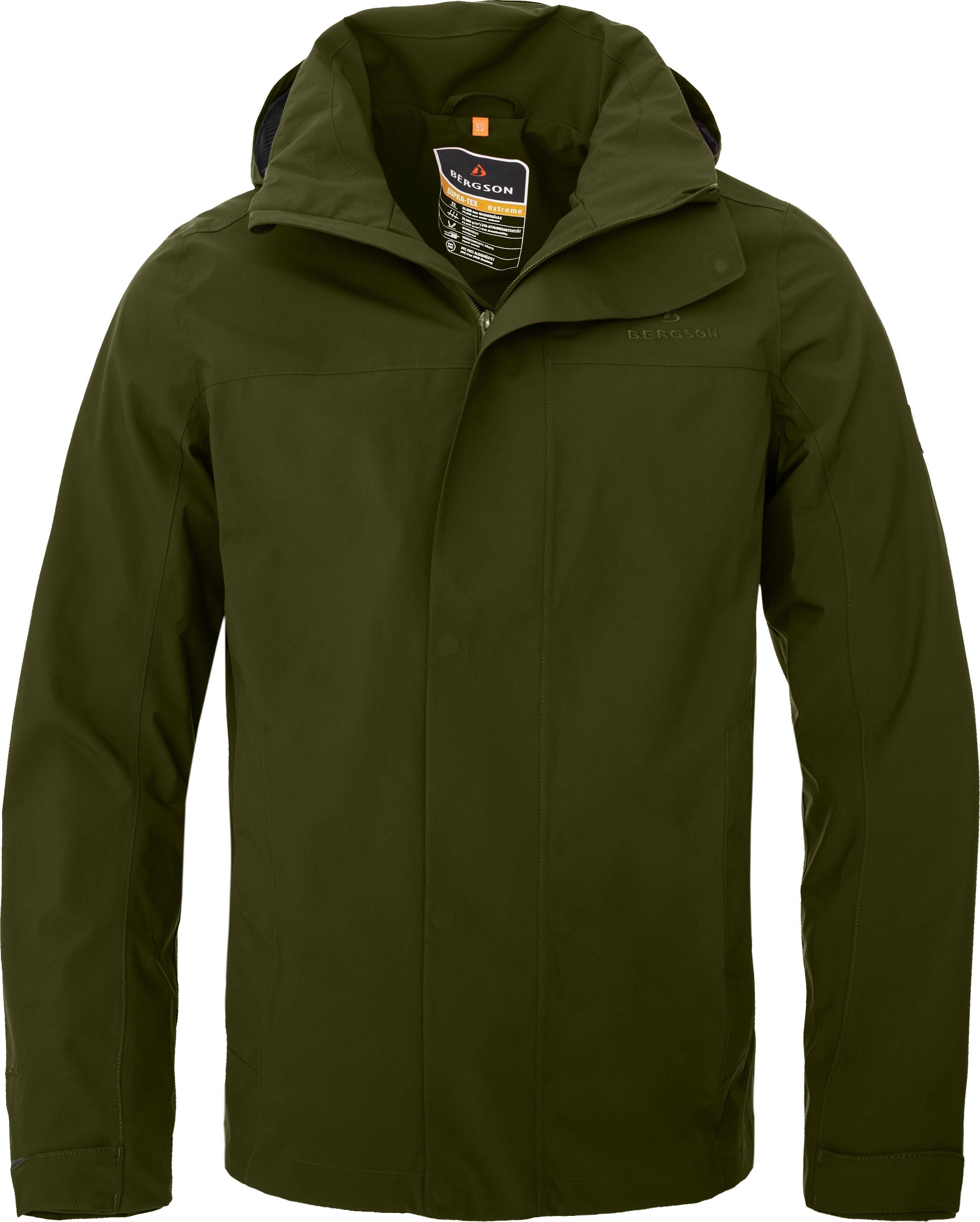 Bergson Regenjacke KAJAANI light Herren Regenjacke, gefüttert, wasserdicht, atmungsaktiv, Normalgrößen
