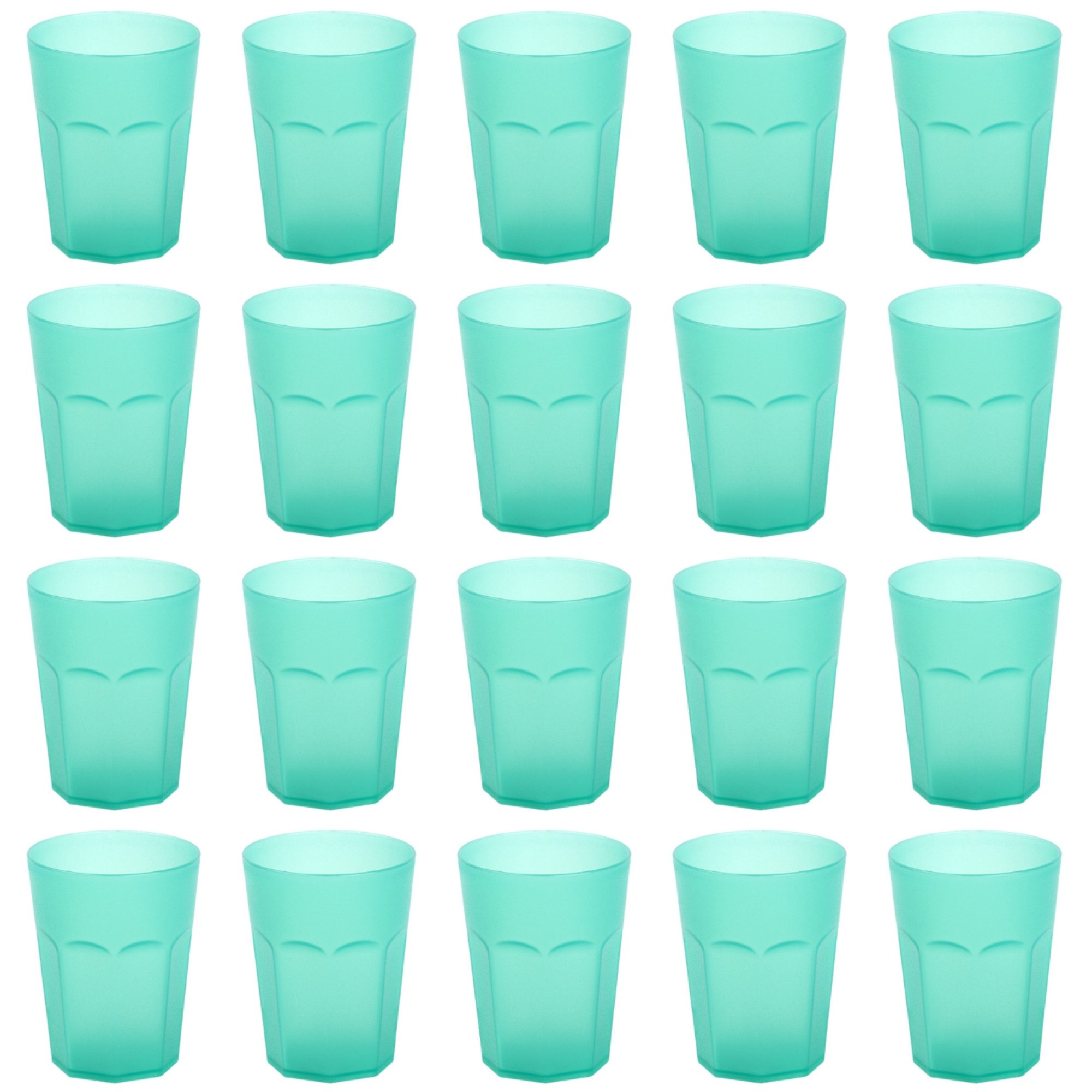 Engelland Becher Plastikbecher in modernen Neonfarben, Mehrweg, 20-tlg., Kunststoff, spülmaschinengeeignet, bruchfest, wiederverwendbar, 250 ml, 0,25 Liter