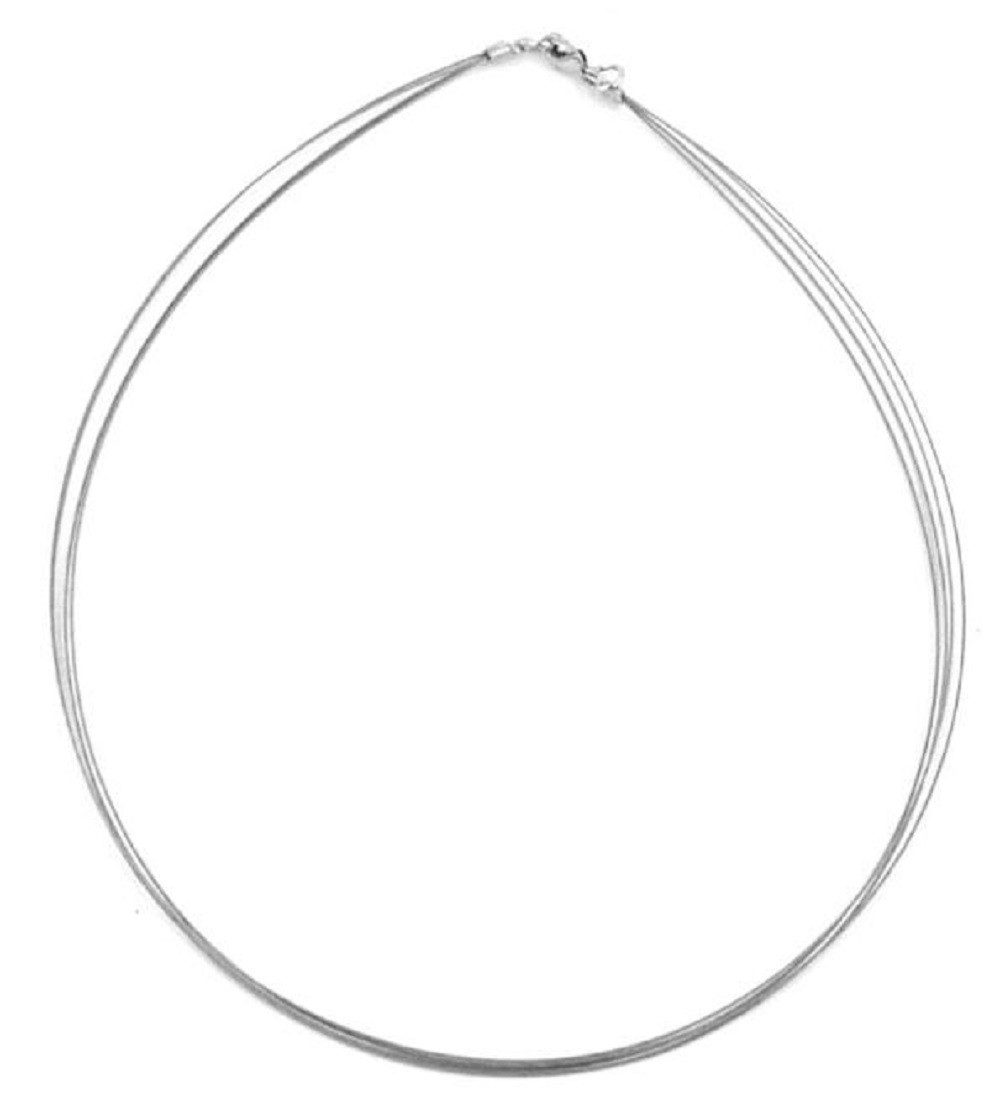 unbespielt Collier Drahtkette pur ohne Anhänger 4-fach Edelstahldraht umman günstig online kaufen