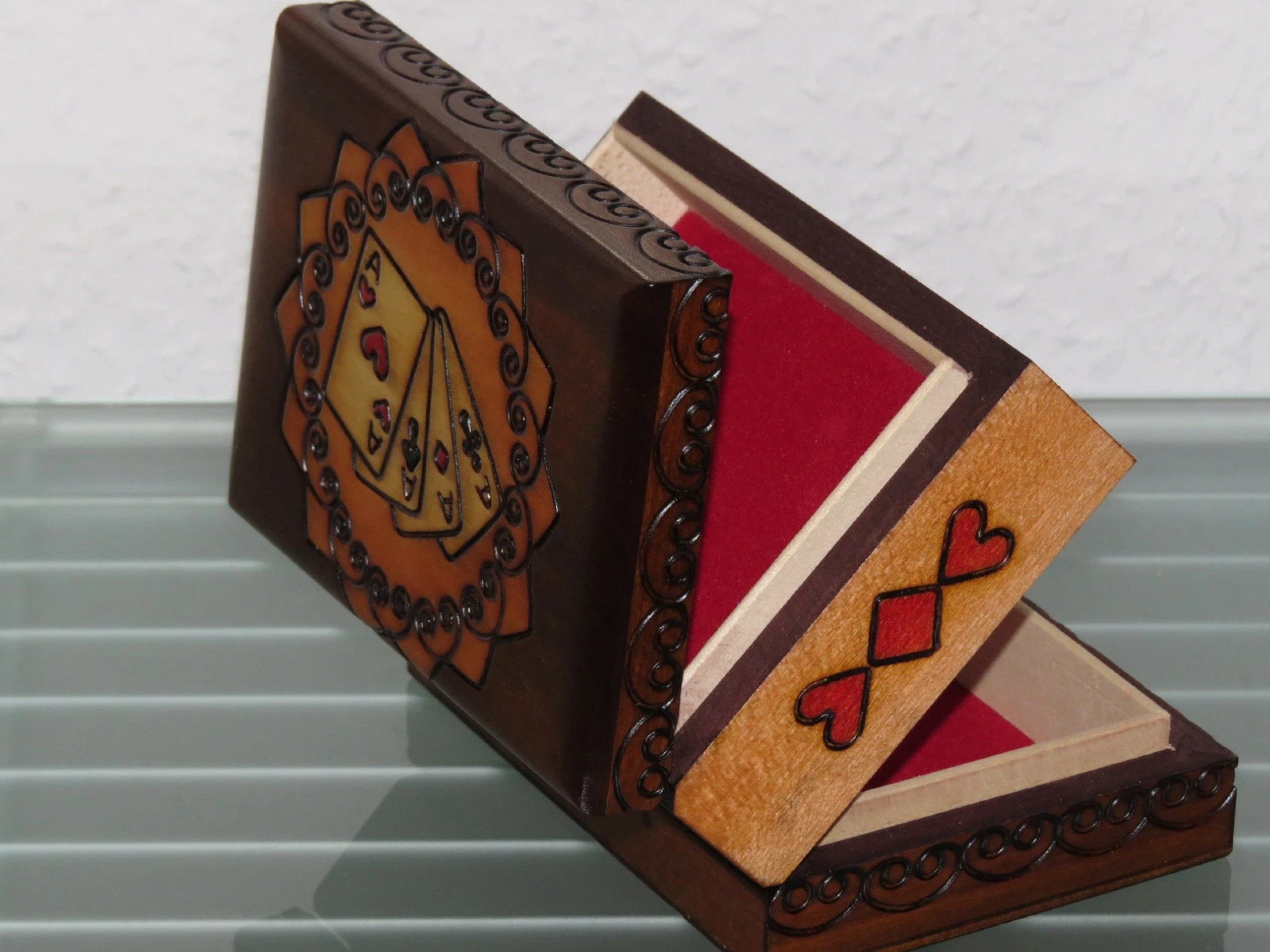 Holzprodukte Sortimentskasten Kartenbox Holzkästchen Kästchen Kassette Aufbewahrung Karten