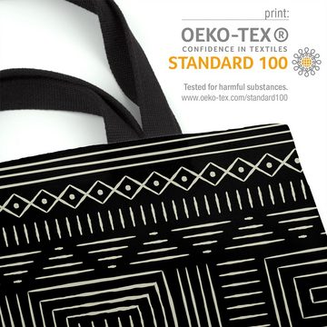 VOID Henkeltasche (1-tlg), Afrika Tribal Schwarz Ethno Muster Afrika Muster Dekor schwarz Safari