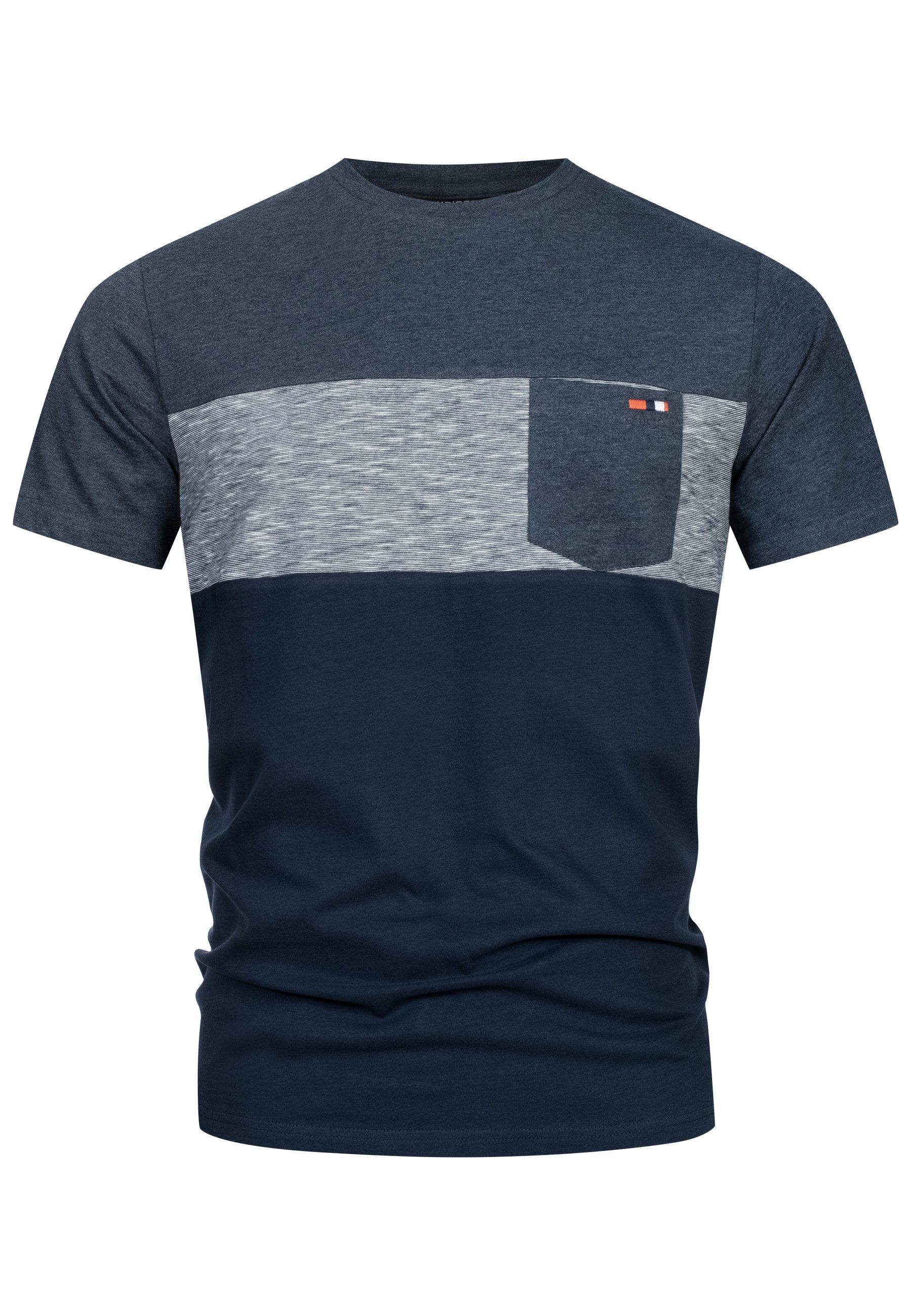 Indicode T-Shirt INSprings mit dezenter Brusttasche aus angenehmem Material