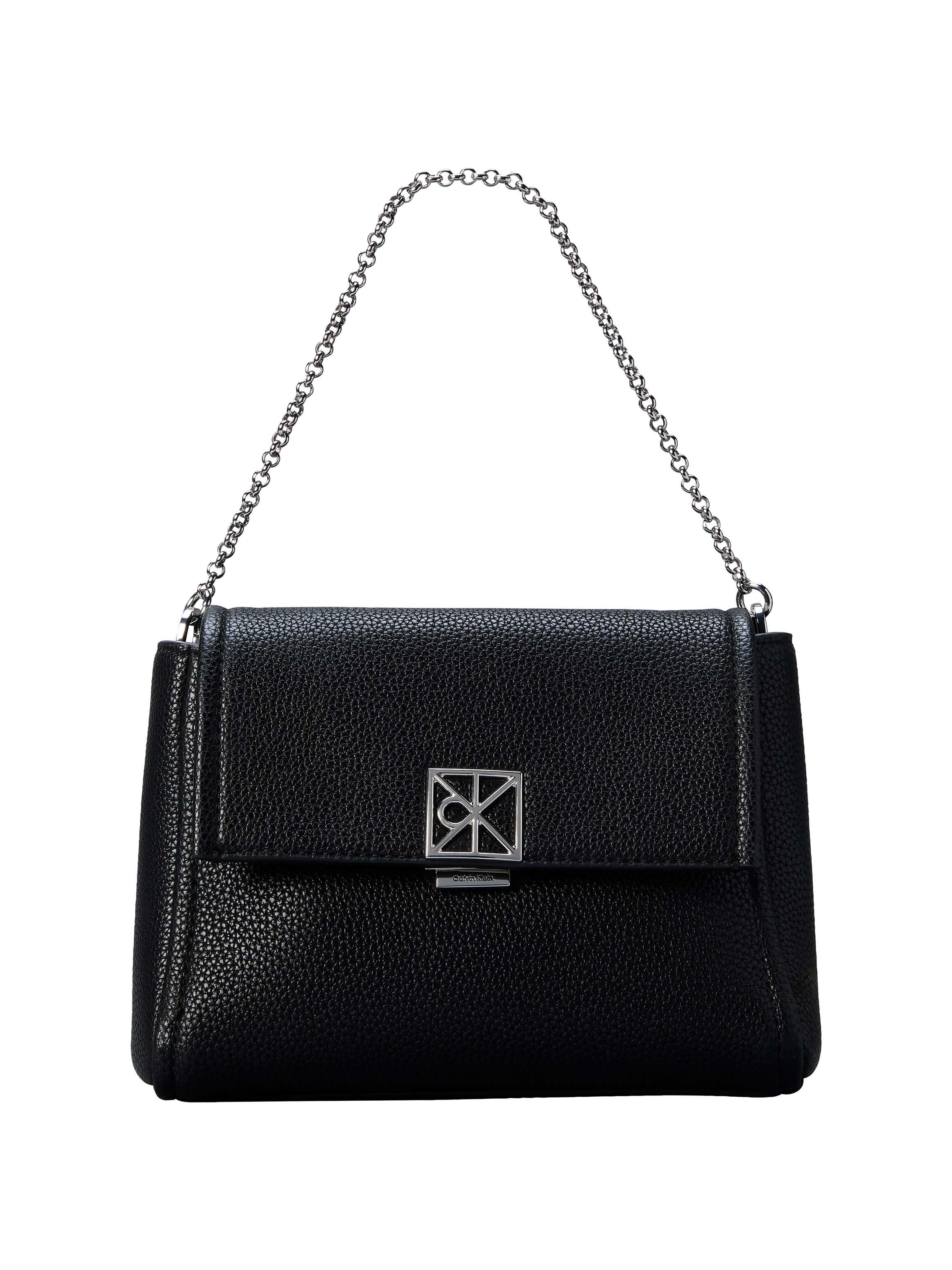Calvin Klein Umhängetasche EMBLEM HW PEBBLE CROSSBODY 20, Abendtasche, Handtasche, Schultertasche mit Zierkette