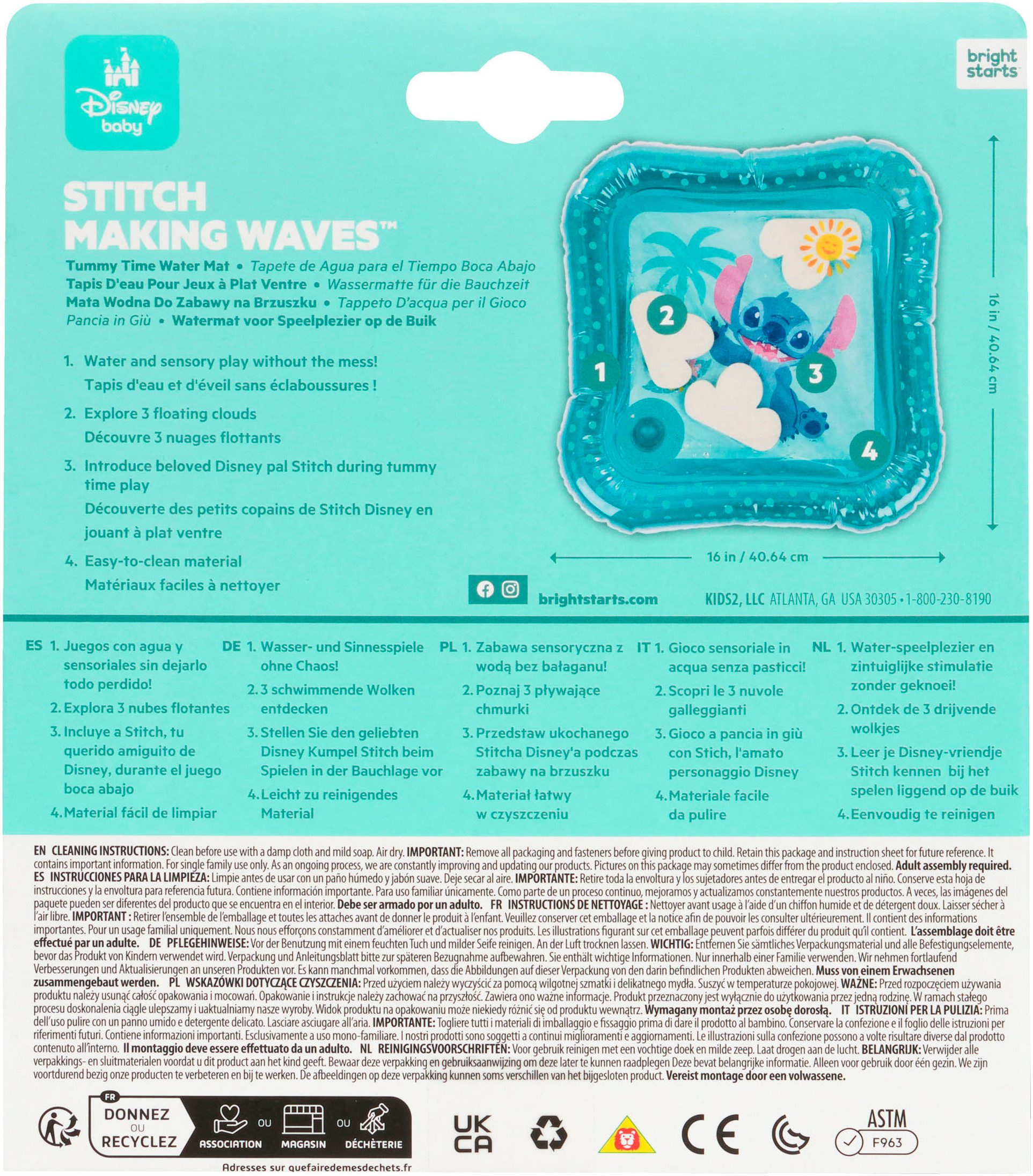Bright Starts Wasserspielmatte Stitch Making Waves Tummy Time