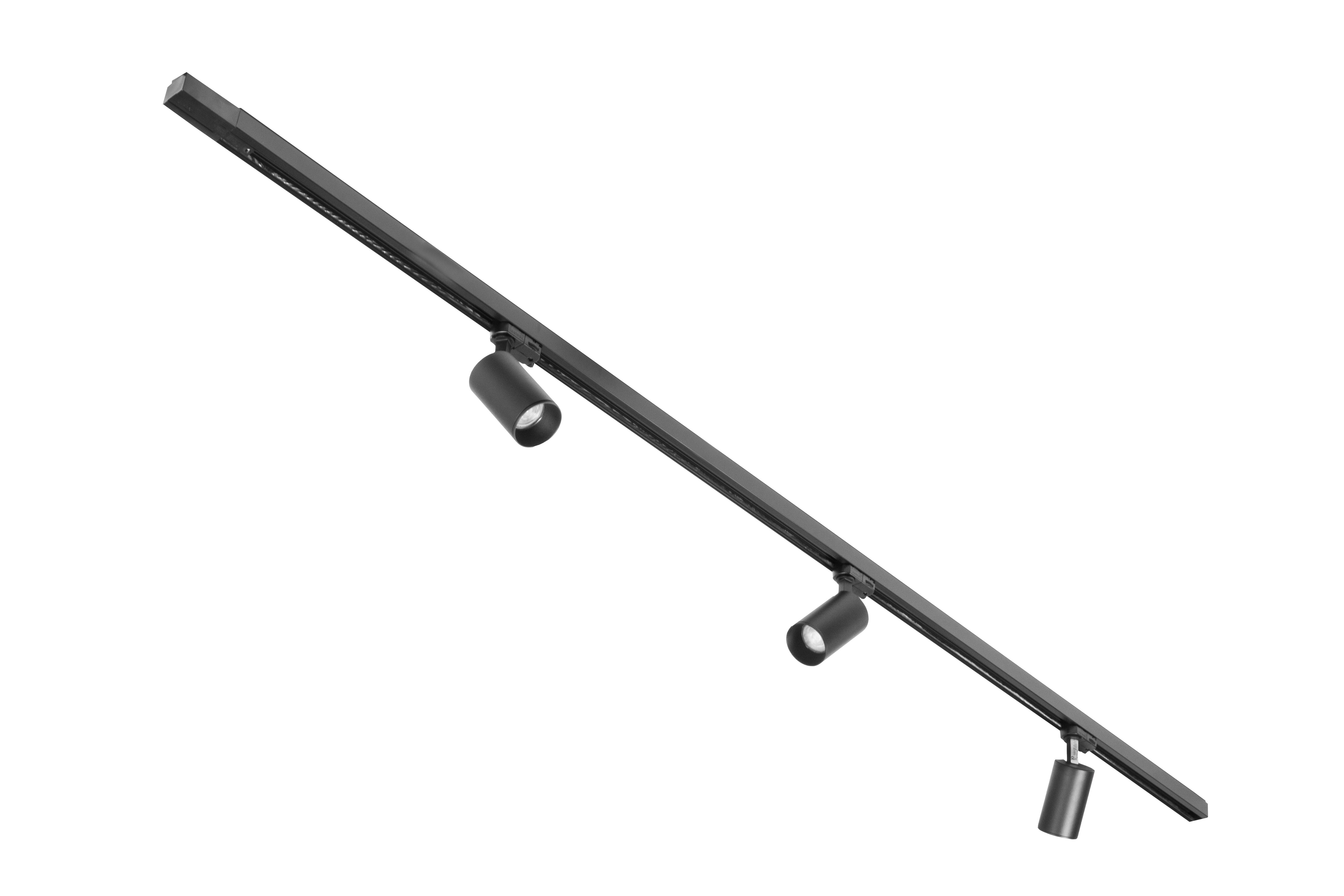 ARCLITE® Schienensystem-Leuchten ARCLITE Schienenstrahler-Set inkl. EUTRAC 3-Phasen-Stromschiene, LED wechselbar, Warmweiß, GU10, LED