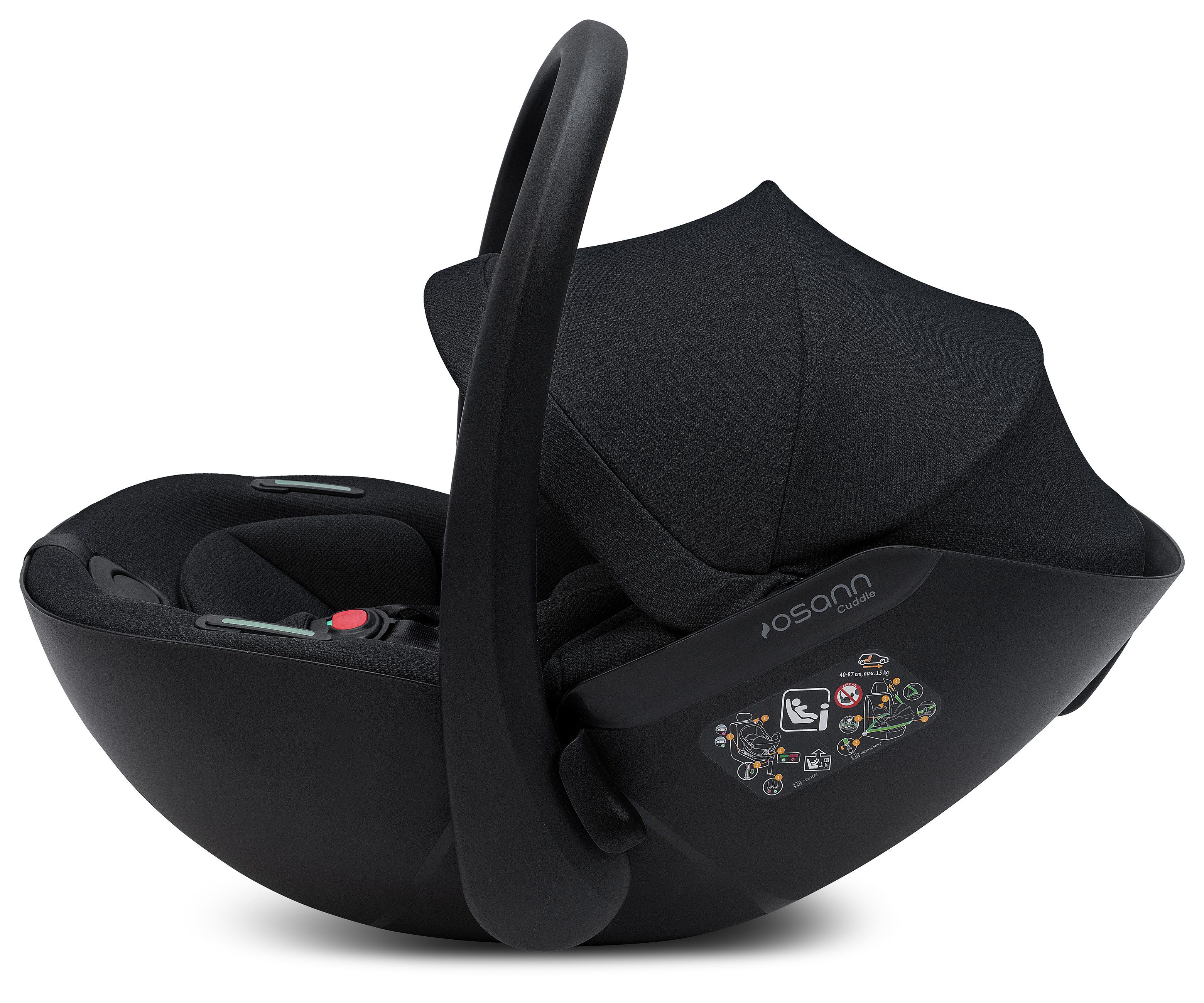 Osann Babyschale Cuddle, ab: Geburt, ab: 40 cm, bis: 87 cm, Montage mit 3-Punkt-Gurt, i-Size Norm