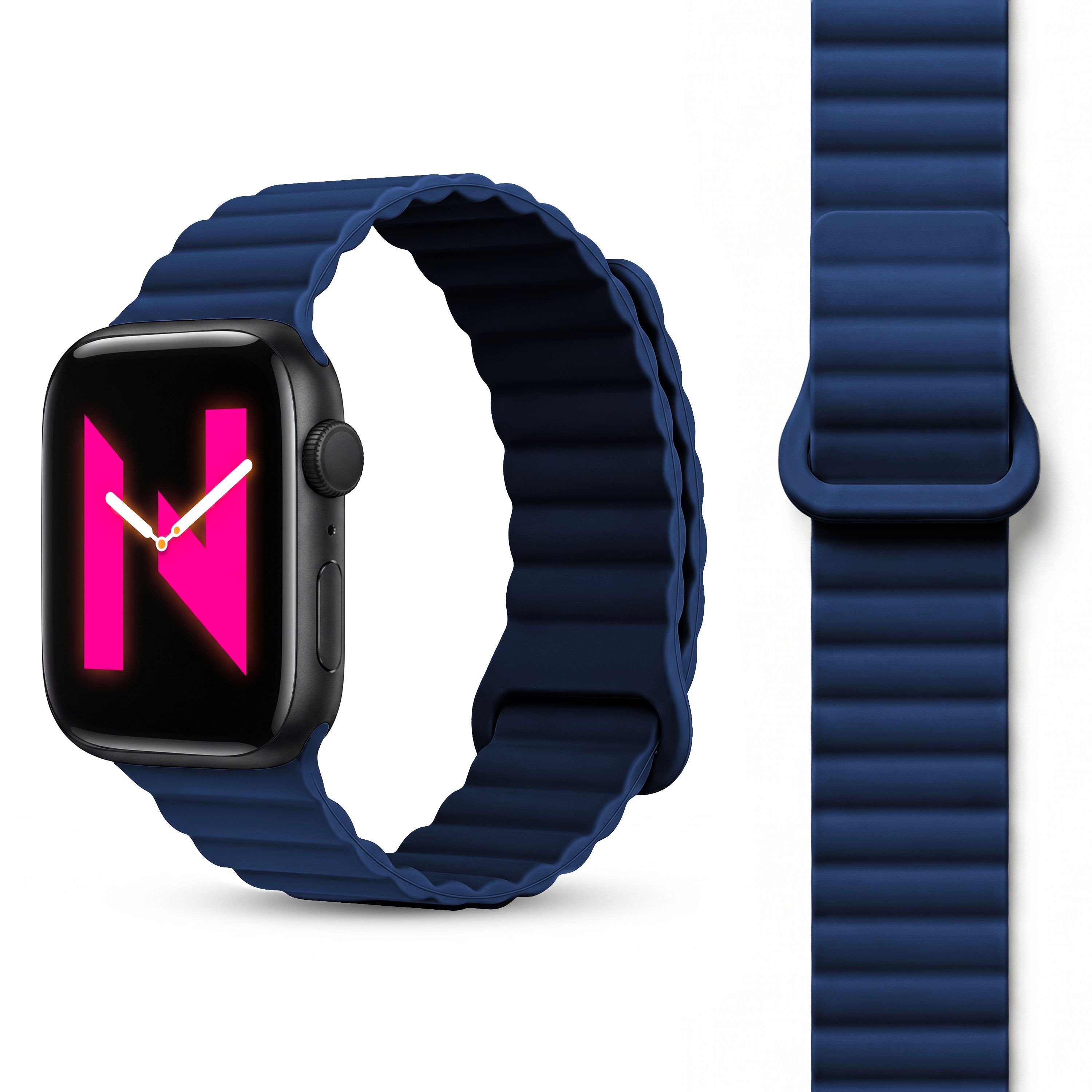 Nalia Smartwatch-Armband Apple Watch 38mm/40/41/42(Serie 10/11), Magnetisches Silikon Ersatzband / für Sport Fitness Uhr / Atmungsaktiv