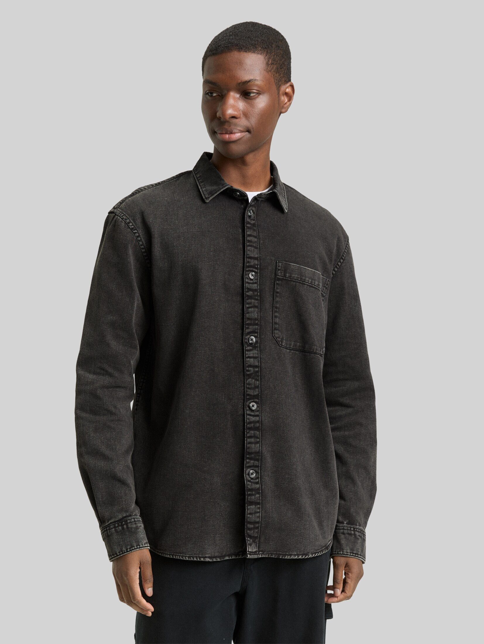 TOM TAILOR Denim Langarmhemd Blusen & Shirts Relaxed Fit Hemd mit Brusttasche