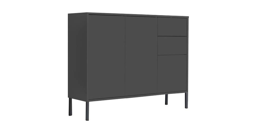BMG Möbel Kommode Mailand 10 (Sideboard, Einzelkommode), grifflos, viel Stauraum, Korpus anthrazit
