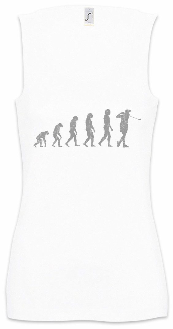 Urban Backwoods Tanktop Golf Evolution Ärmelloses Damen T-Shirt Club Turnier Player Game Caddy Green Keeper Spieler Sport