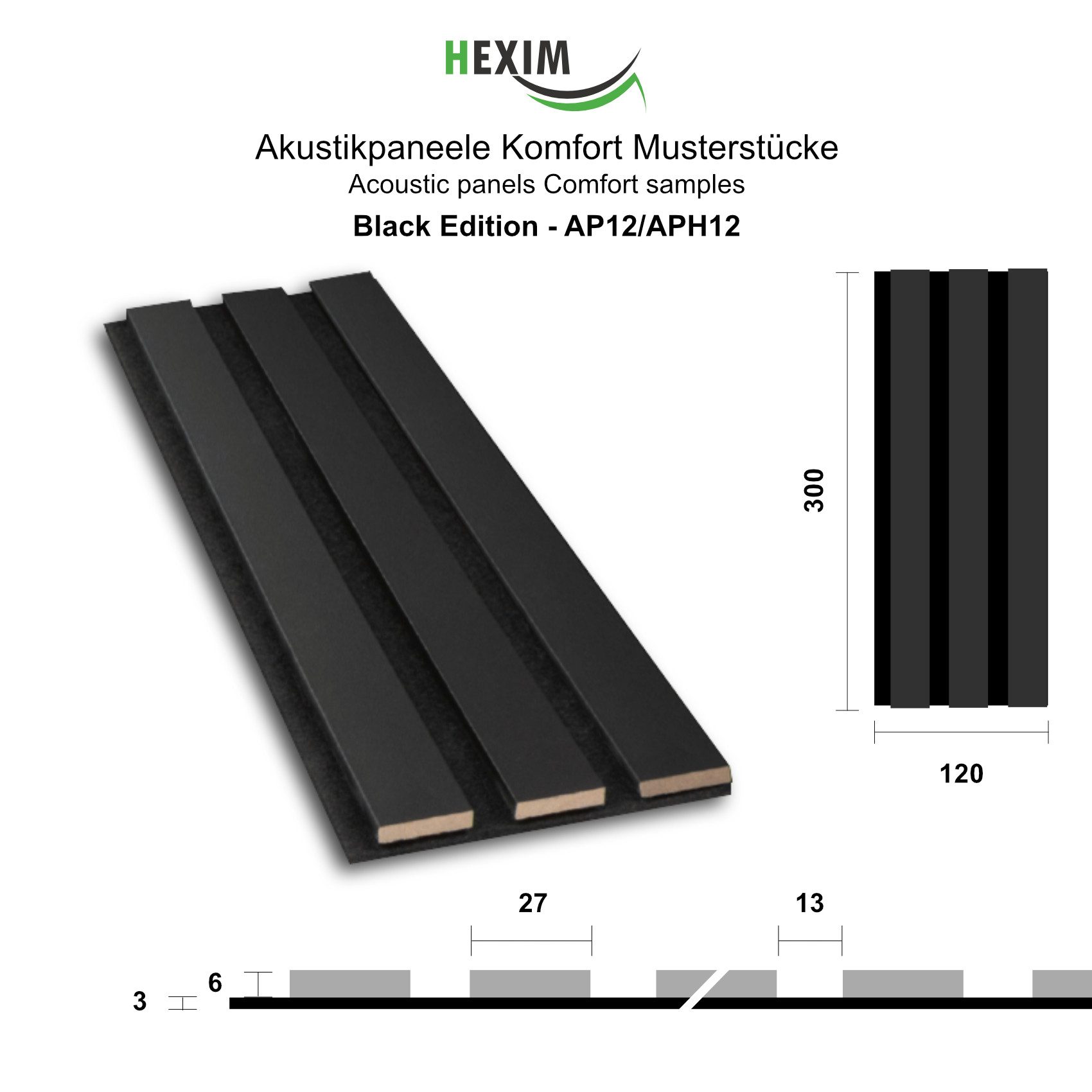 Hexim Wanddekoobjekt Black Edition (Akustikpaneele Musterstück günstig online kaufen