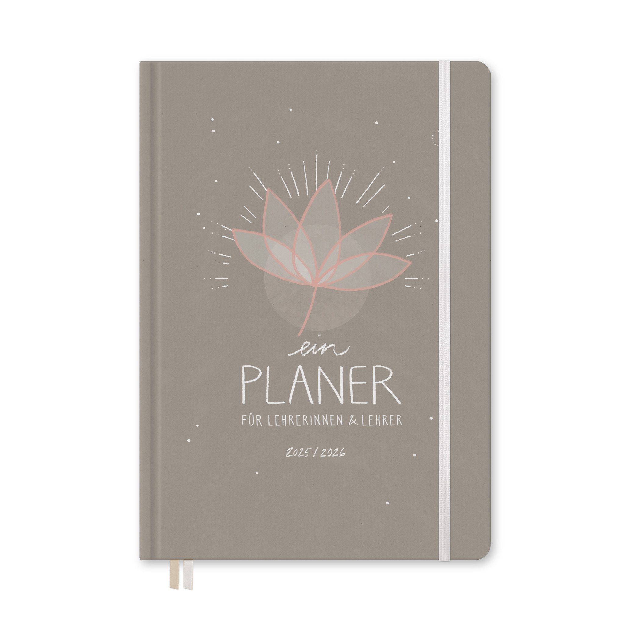 Eine der Guten Verlag Lehrerkalender Lehrerplaner 2025 2026 - 17x24, beige, 1 Doppelseite / Woche, Schuljahr 25/26, 304 S. Hardcover, klimaneutral