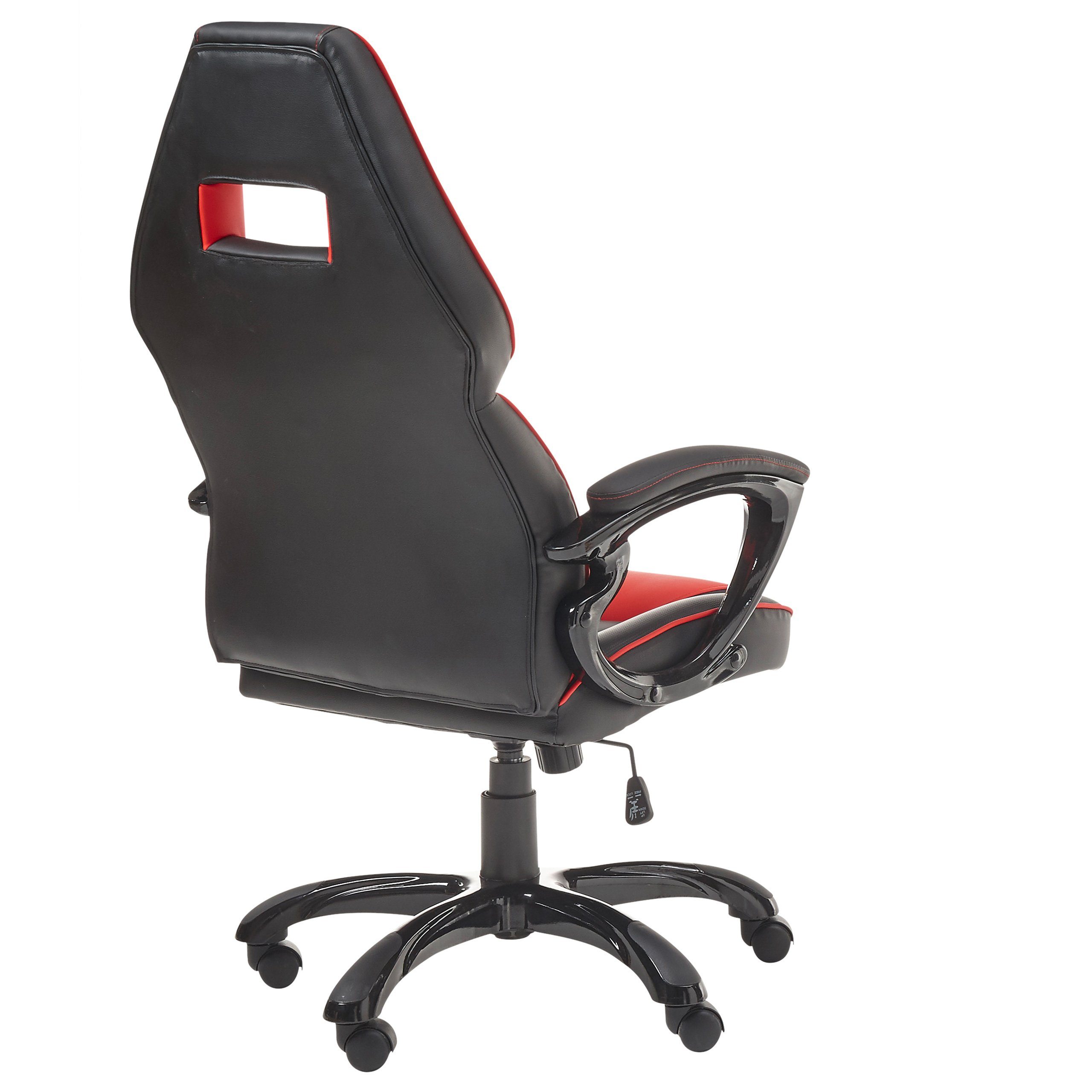 Farben, Raburg 55 belastbar Armlehnen, 45- 110 Komfortsitzhöhe mit verstellbar drehbar, ergonomisch, mit verschiedene SCHWARZ, EMILIO, bis 360° Gestell kg SCHWARZ-ROT Gaming-Racingstuhl, cm, Gaslift, Chefsessel