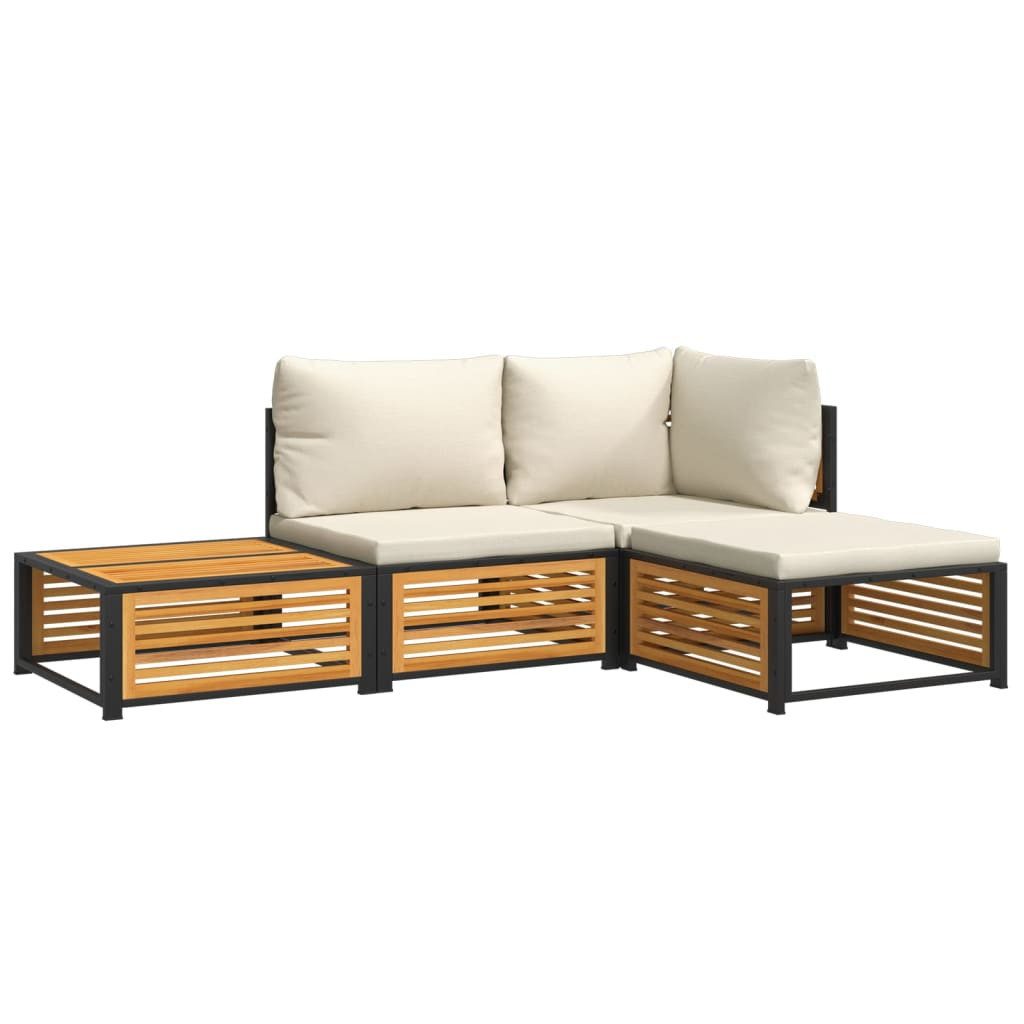 vidaXL Gartenlounge-Set 4-tlg. Garten-Sofagarnitur mit Kissen günstig online kaufen