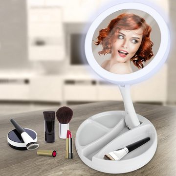 DOPWii Kosmetikspiegel LED Kosmetikspiegel,mit Licht,doppelseitiger,1-10 fache Vergrößerung