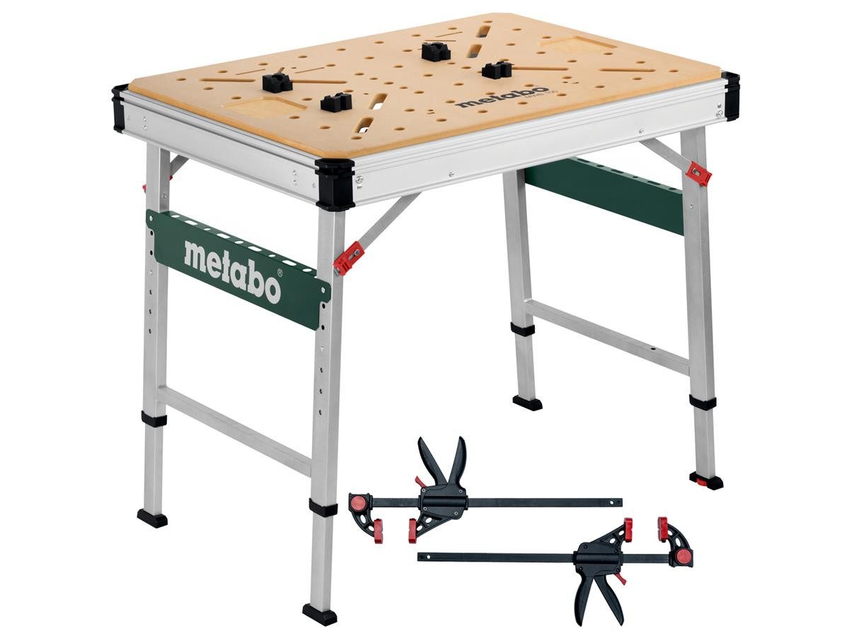 metabo Werkbank Multifunktionstisch MWB 100 Arbeitstisch mit Lochplatte, (Set, 9-tlg)