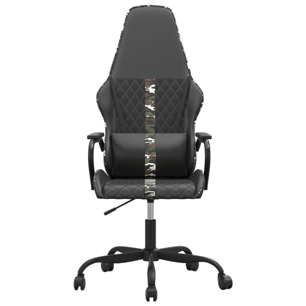 vidaXL Gaming-Stuhl Gaming-Stuhl mit Massagefunktion Tarnfarben Schwarz Kunstleder (1 St)