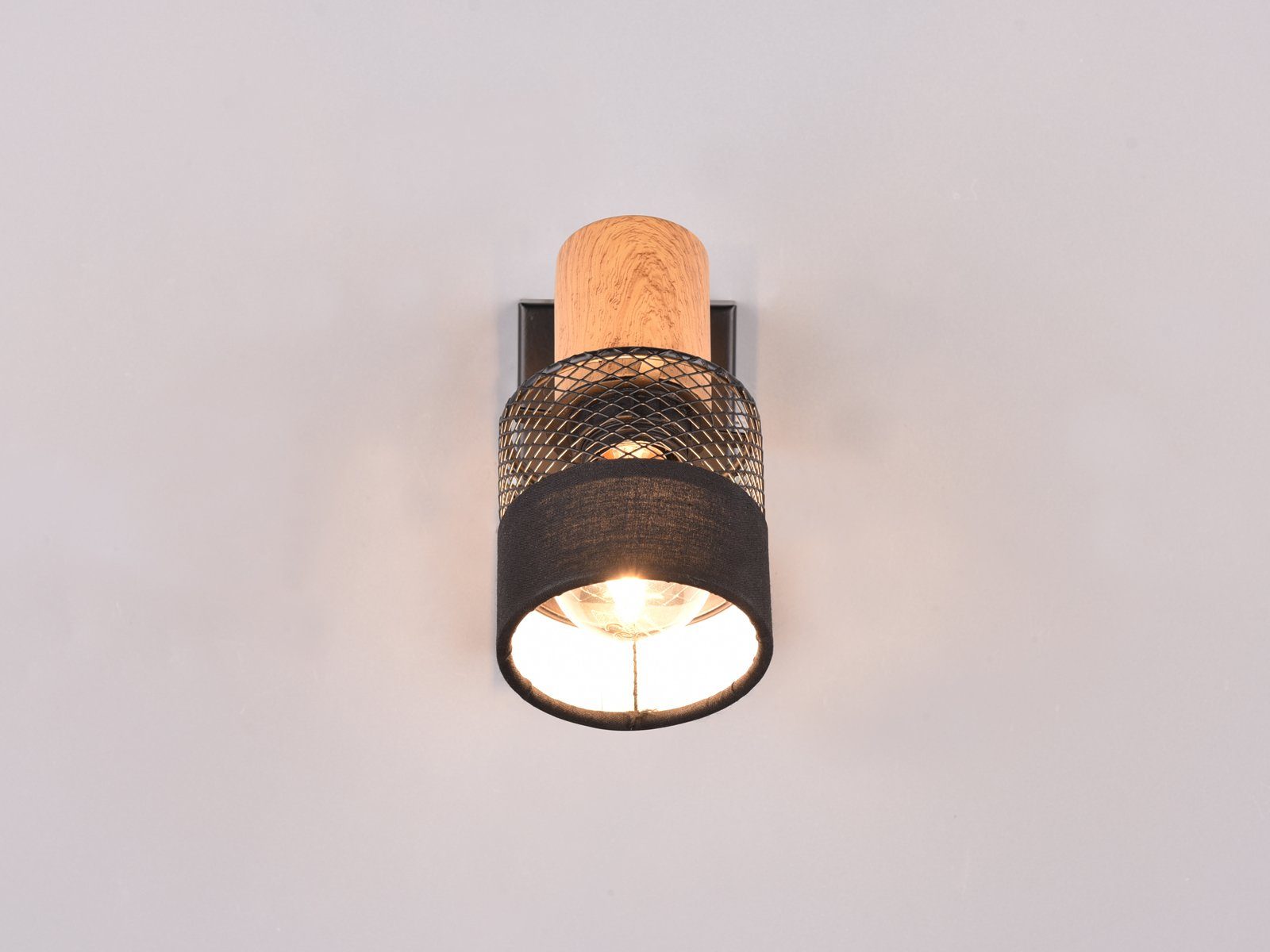 TRIO Leuchten LED Wandstrahler, Dimmfunktion, LED wechselbar, warmweiß, innen, kleine ausgefallene Wandleuchte für Bett mit Holz, Tiefe 17cm