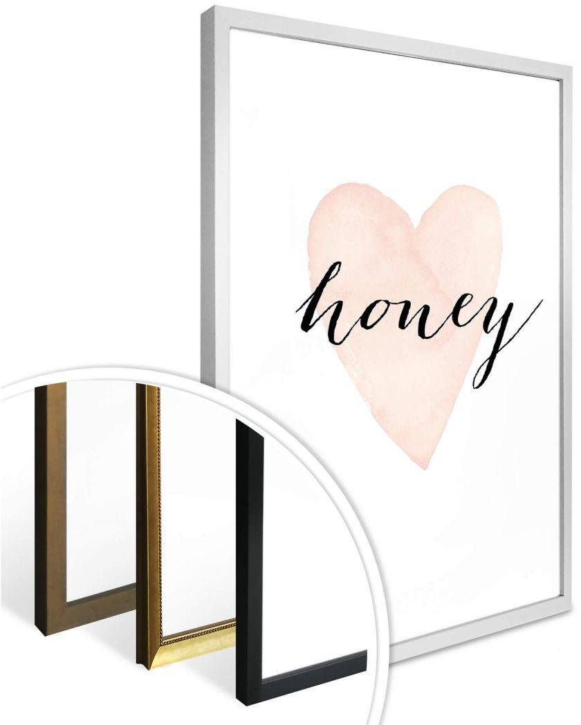 Honey, Poster, (1 Bild, Wandbild, Schriftzug Wandposter St), Wall-Art Poster