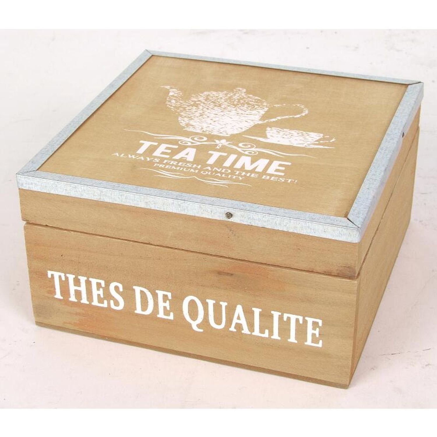 Holz-Teebeutelbox Küche Vorratsdose Tee Box Holz BURI Küchenhelfer 16x16x9cm Haus, Teebox 12x