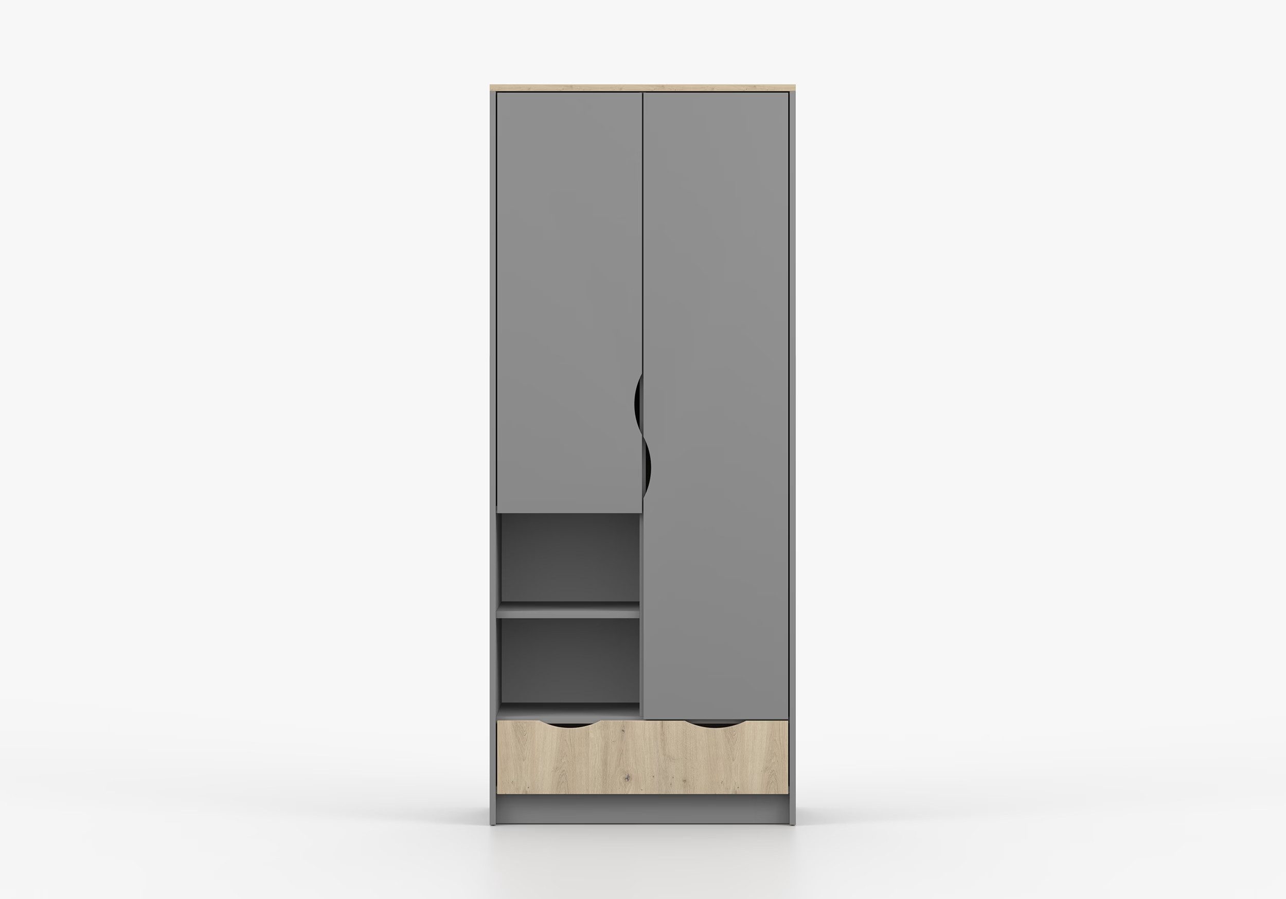 imoebel24 Drehtürenschrank JOY II 06 80 cm - Artisan / Grau günstig online kaufen