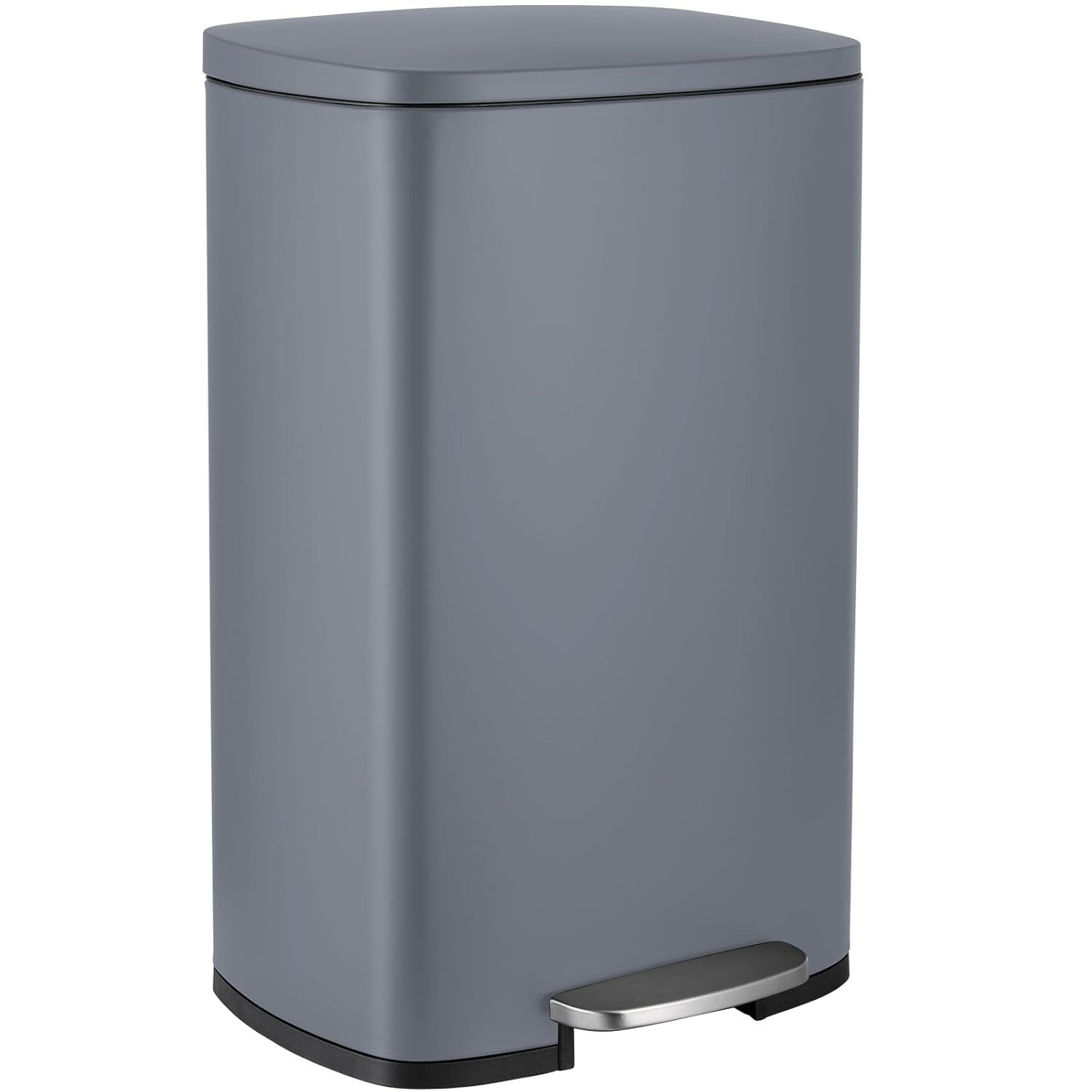 TLGREEN Mülleimer 50l aus Edelstahl,Abfalleimer mit Deckel, Soft-Close Tretmülleimer,für Küche, Badezimmer, Büro