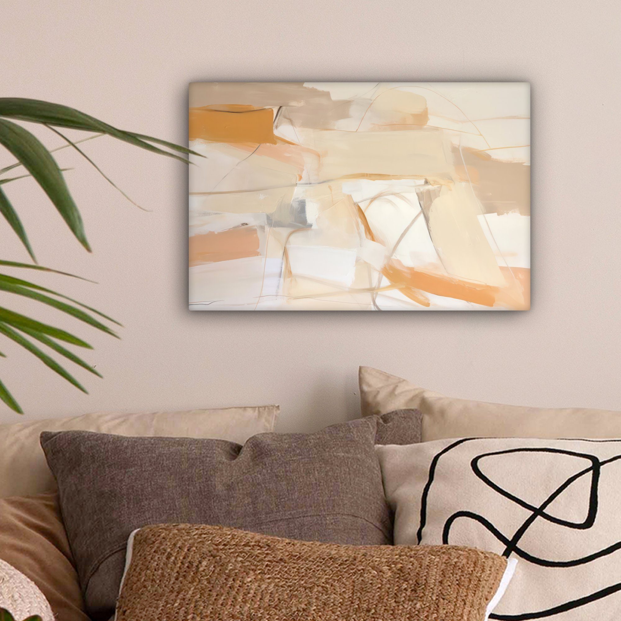 OneMillionCanvasses® Leinwandbild Abstrakt - Beige - Orange - Kunst - Moder günstig online kaufen