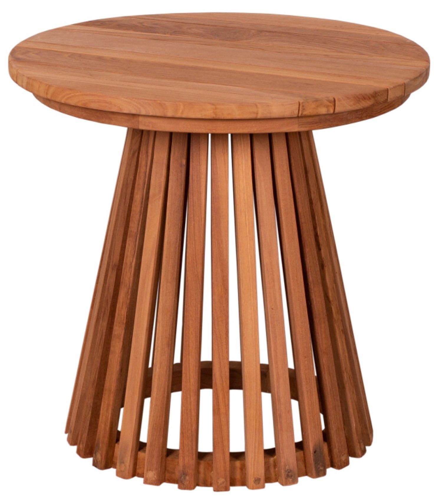 MR.DEKO Gartentisch Bolton Teak (Ideal zu Deckchairs kombinierbar – für drinnen & draußen geeignet, 1-St), Plantagen-Teak Vollholz – wetterfest, vielseitig, leicht montierbar