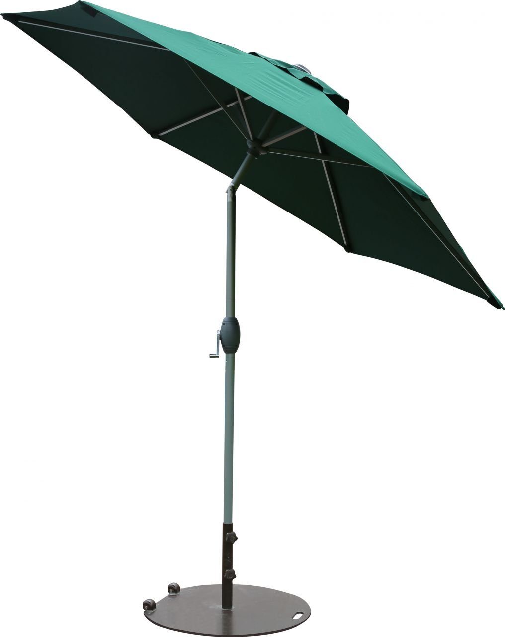 VERDELOOK Sonnenschirm Mit Kurbel – Dunkelgrün, 2,7 M Durchmesser, Für Garten & Terrasse