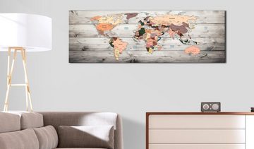 Artgeist Wandbild World Maps: Wooden Travels